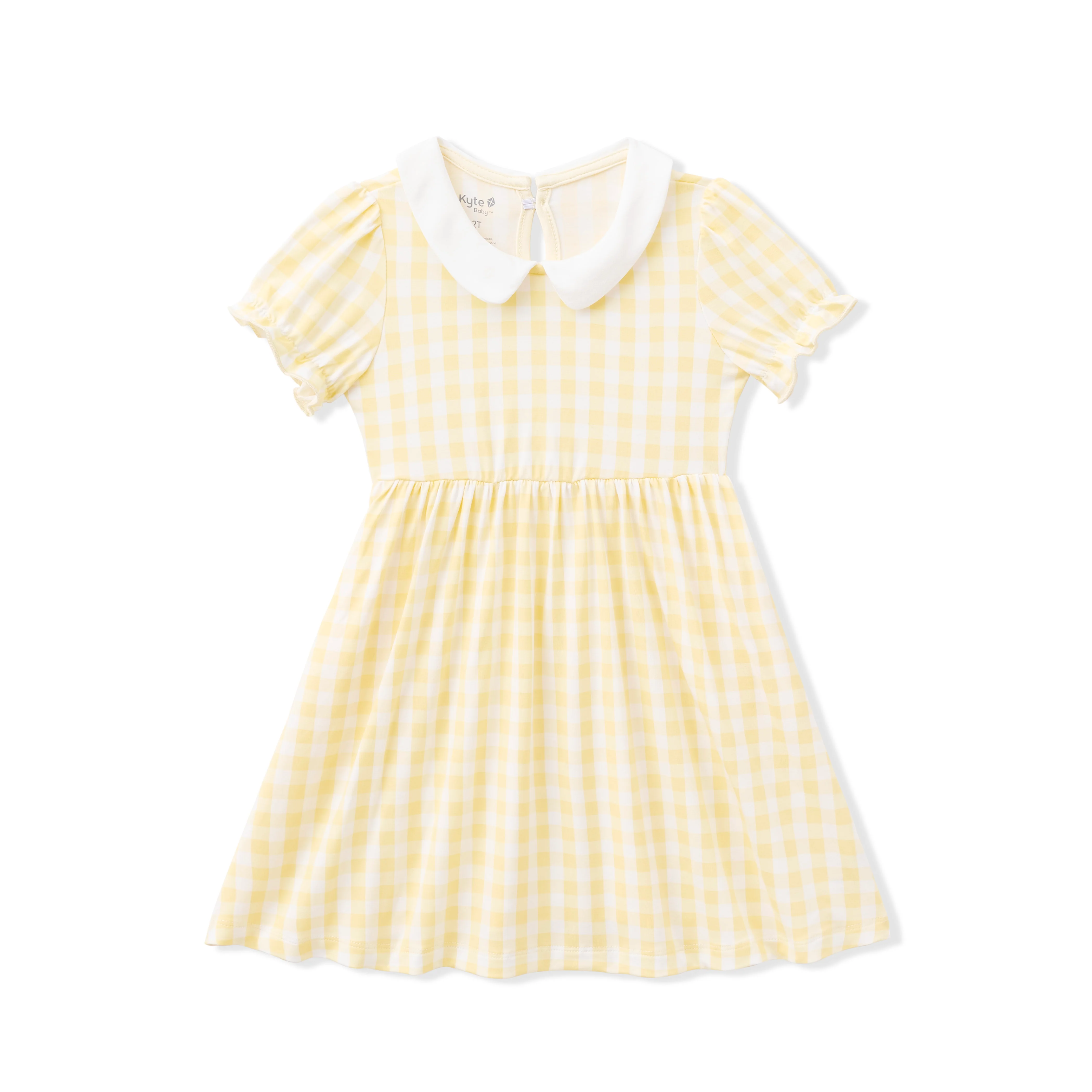 Peter Pan Collar Dress in Gingham Chamomile - Image 2