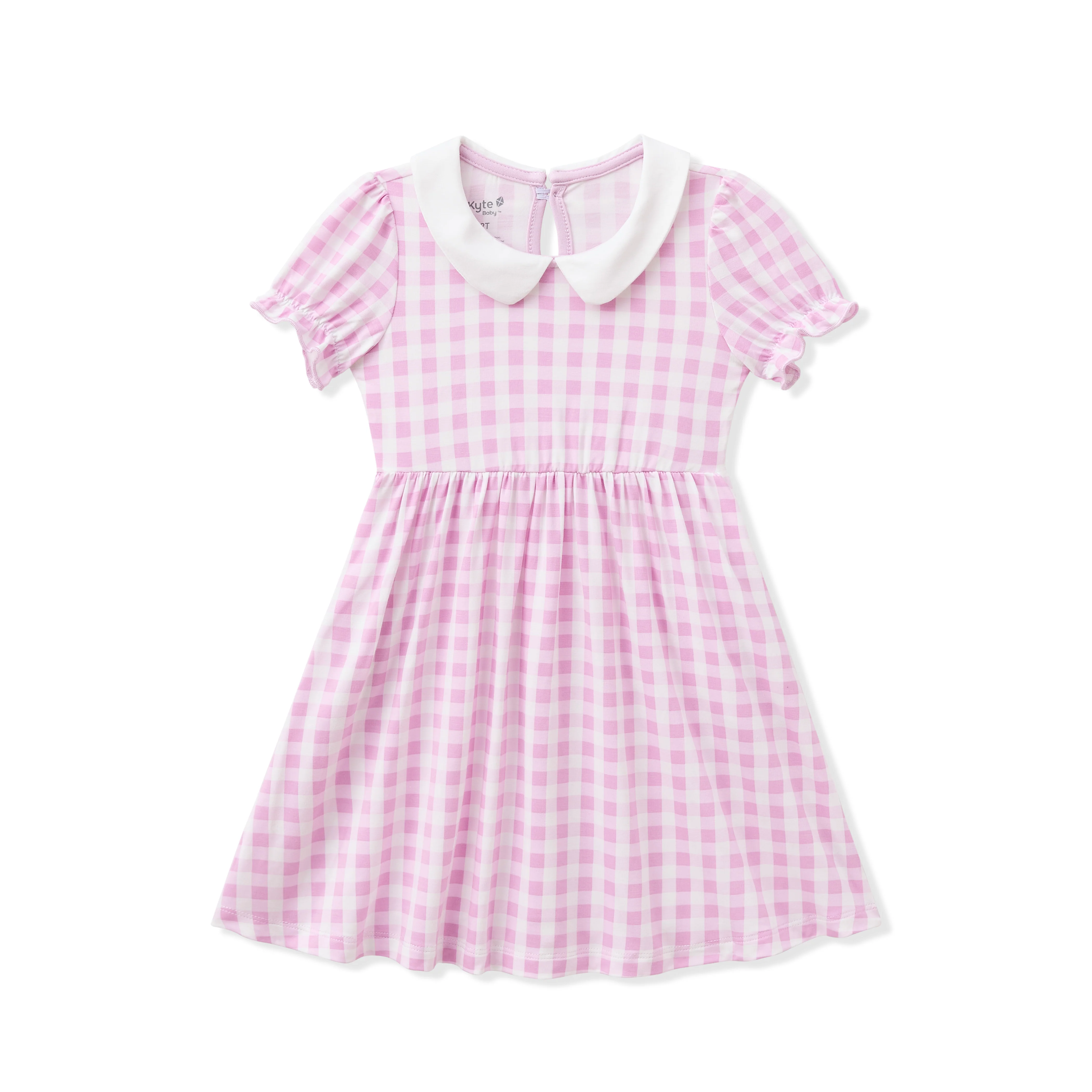 Peter Pan Collar Dress in Gingham Thistle - Image 2