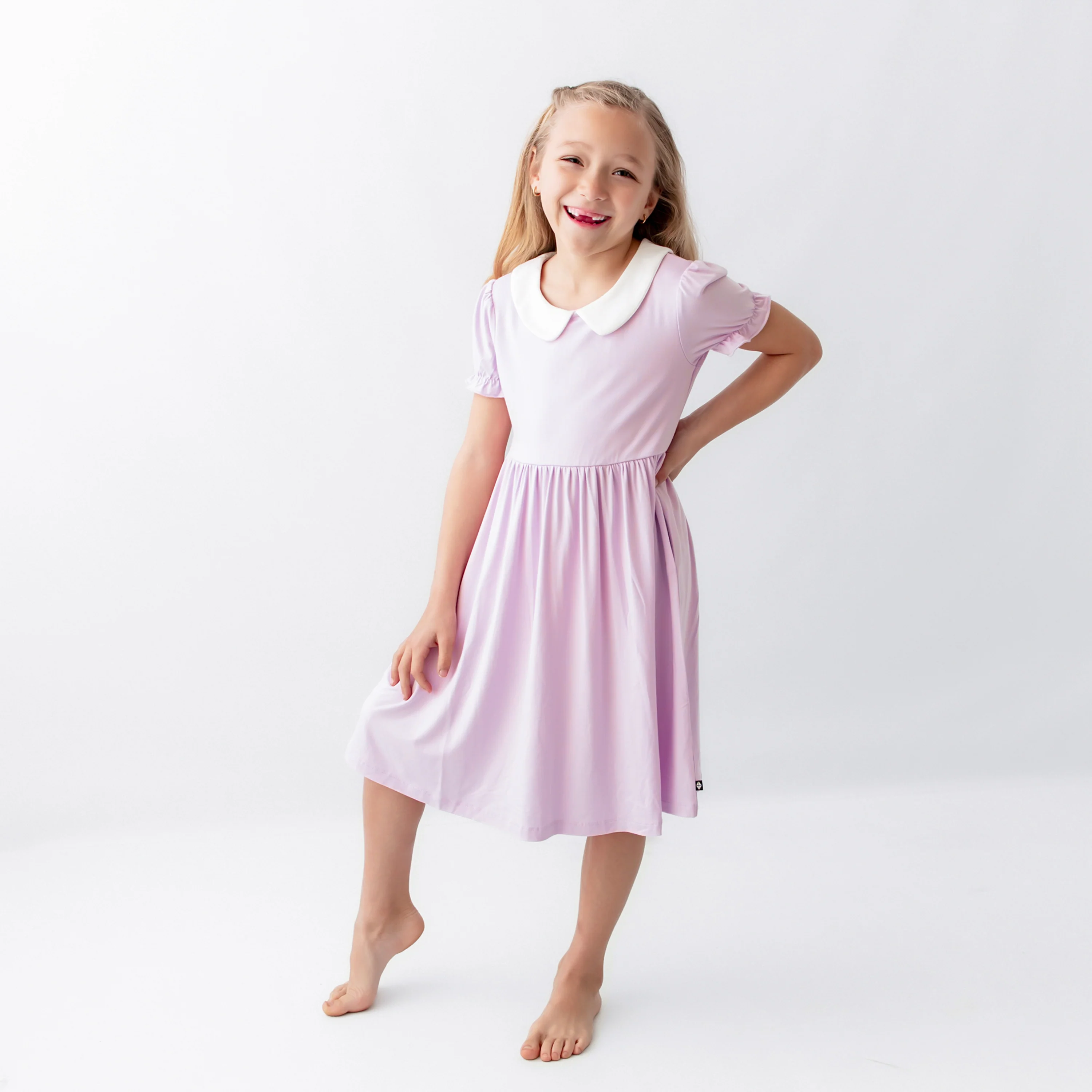 Peter Pan Collar Dress in Thistle - Image 3