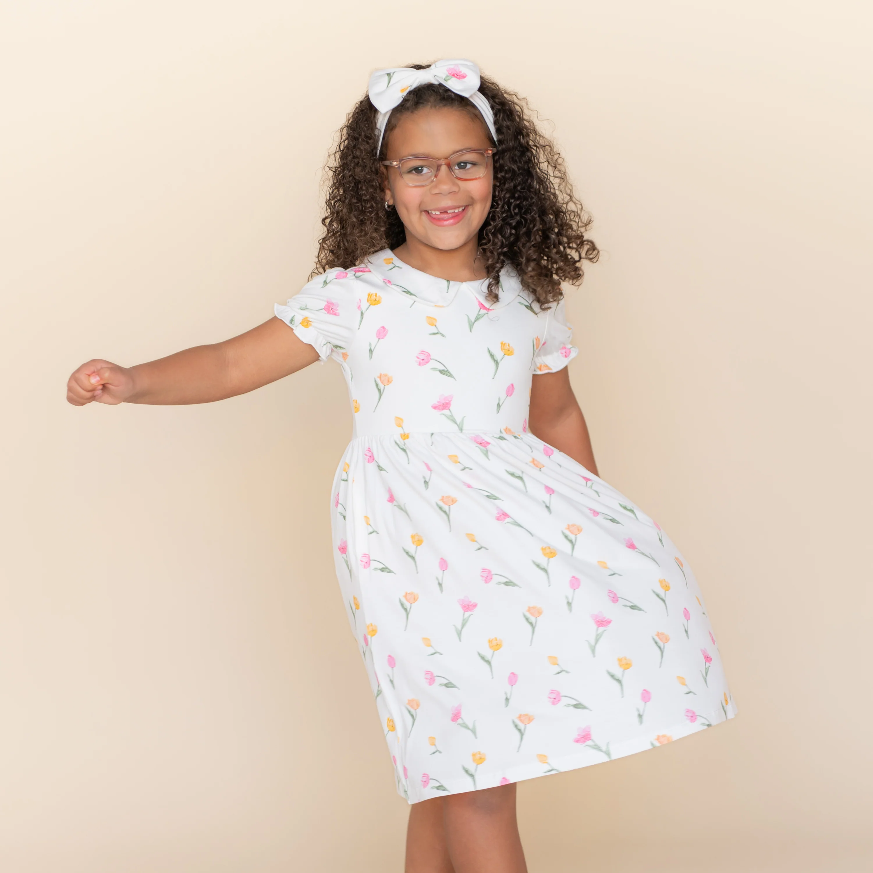 Peter Pan Collar Dress in Tulip - Image 4