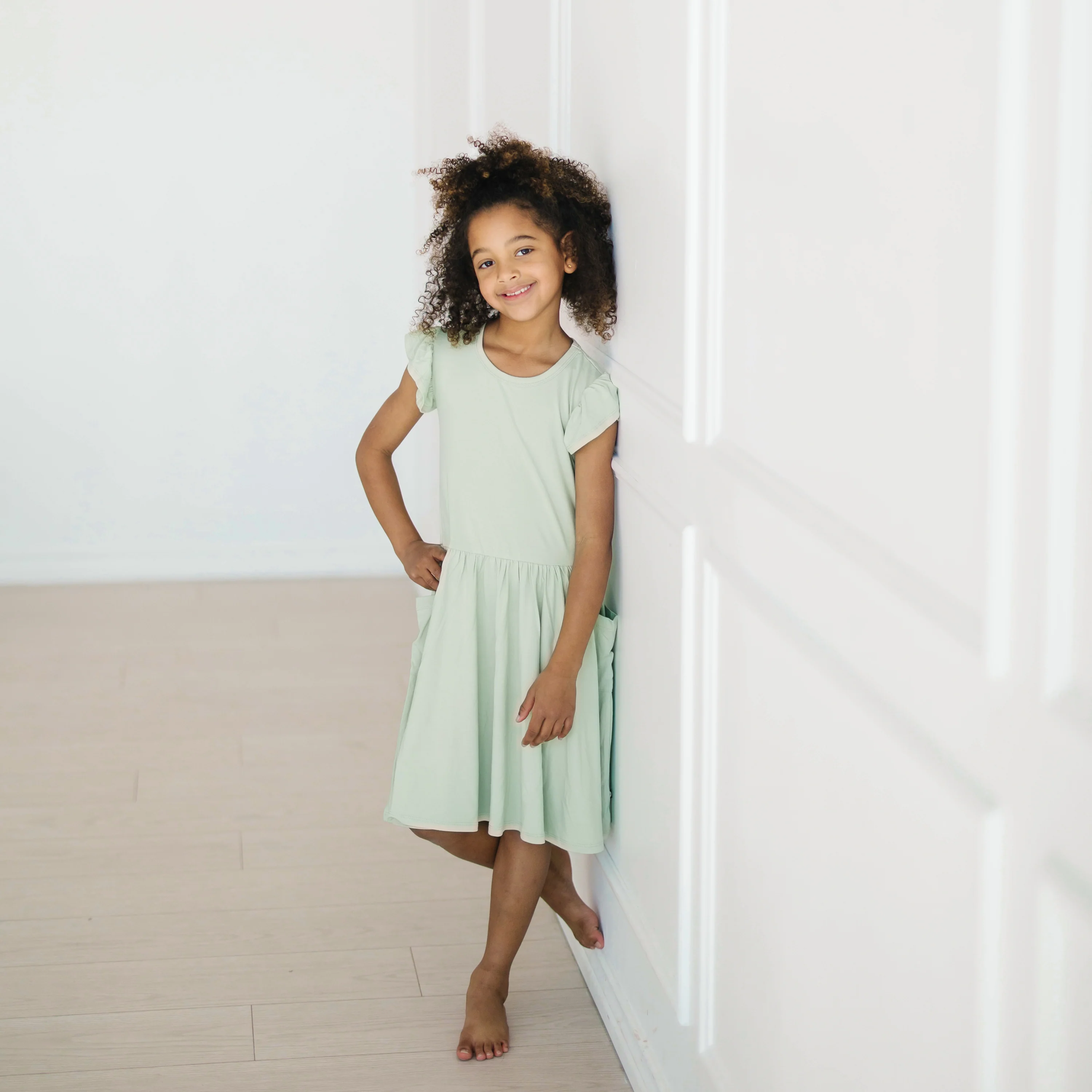 Pocket Dress in Basil - Image 3