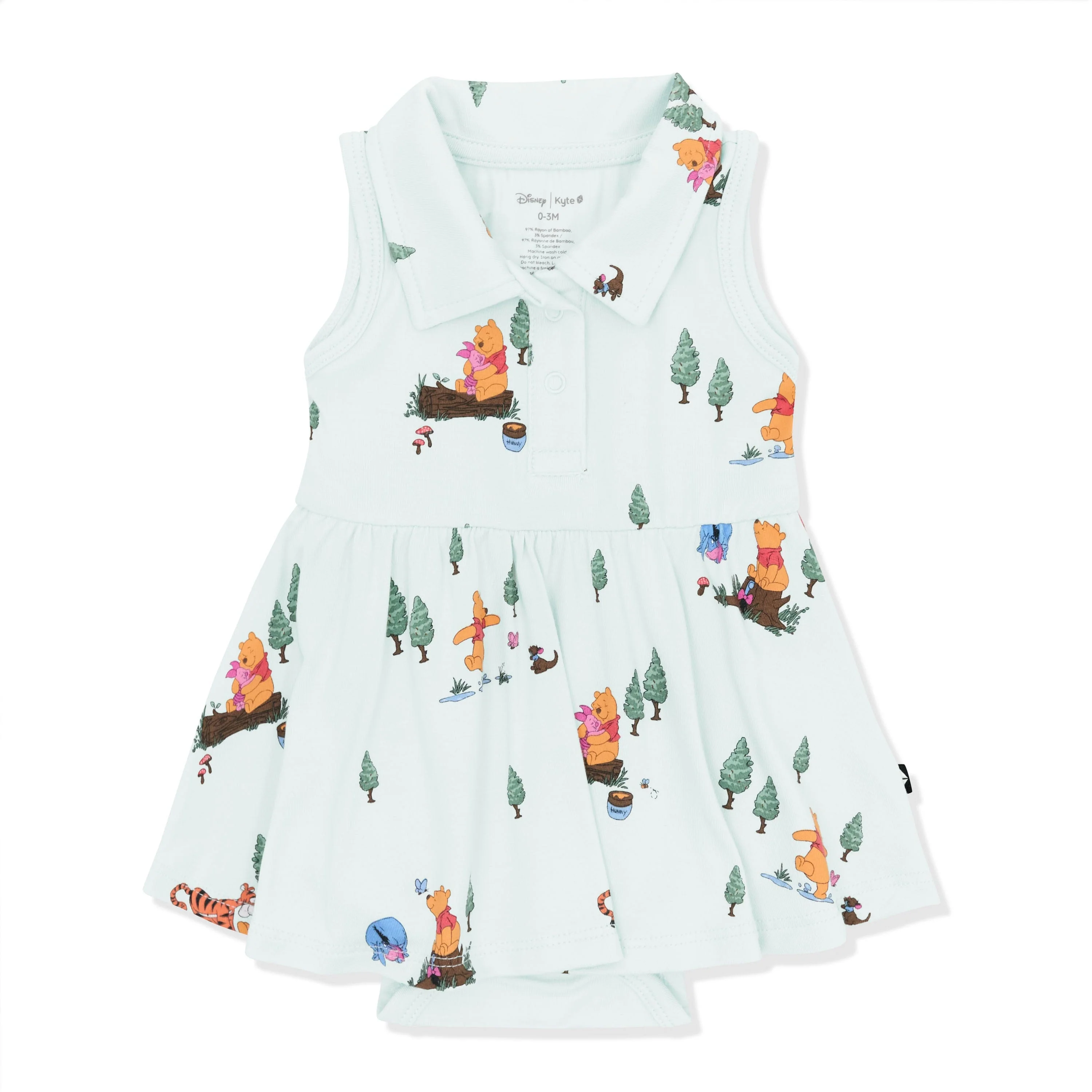 Polo Bodysuit Dress in Winnie the Pooh Hundred Acre Wood - Image 2
