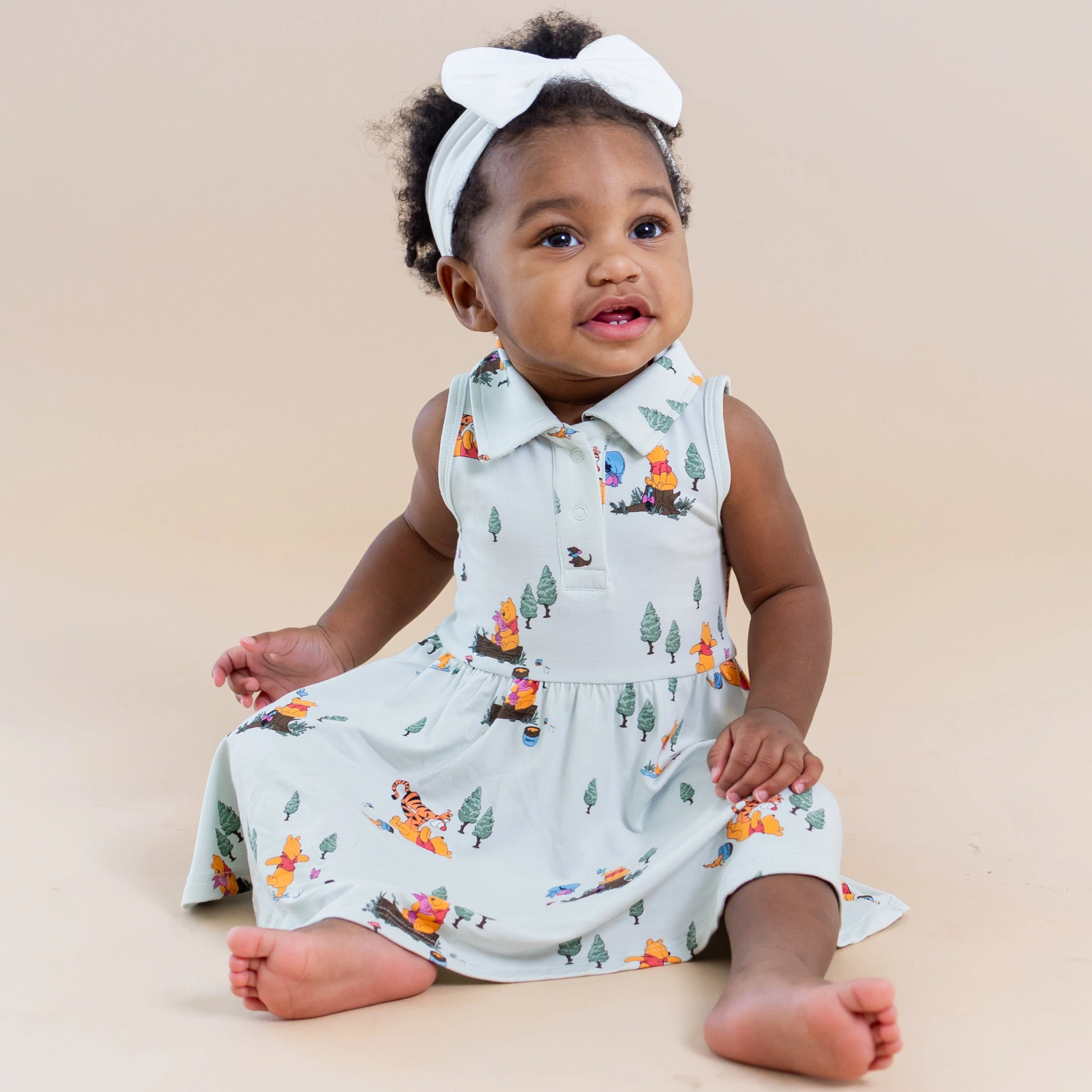 Polo Bodysuit Dress in Winnie the Pooh Hundred Acre Wood - Image 3