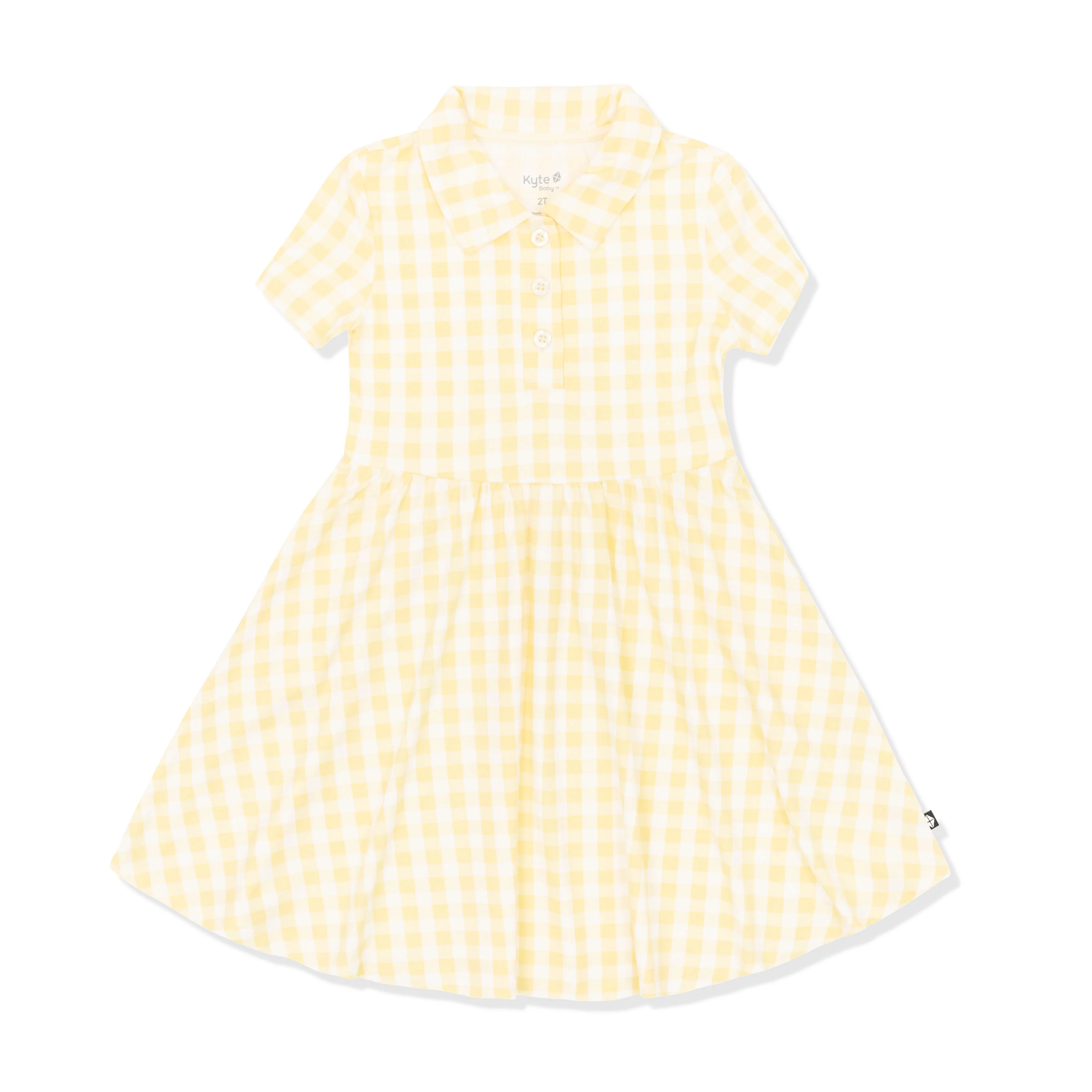 Polo Dress in Gingham Chamomile - Image 2