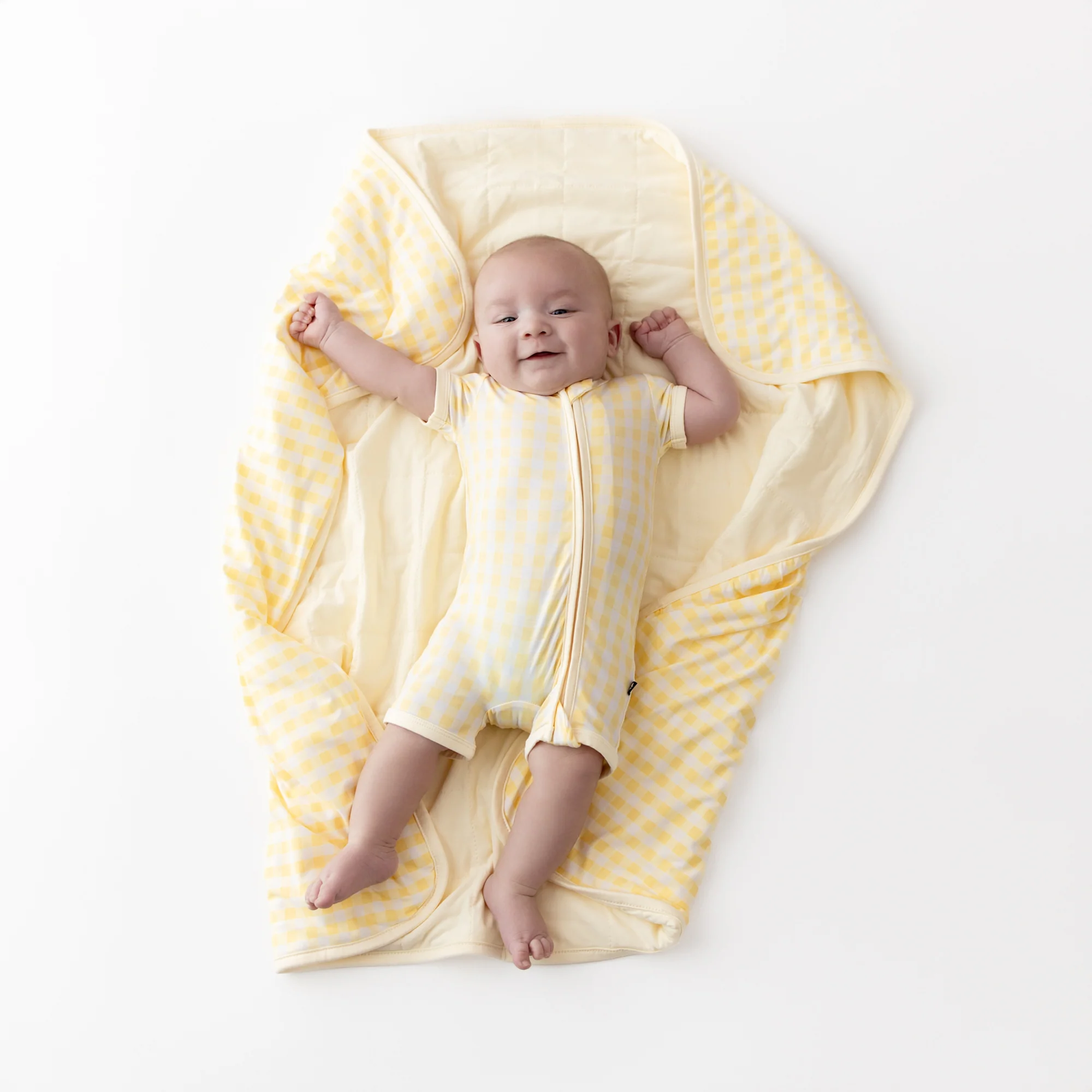 Baby Blanket in Gingham Chamomile - Image 2