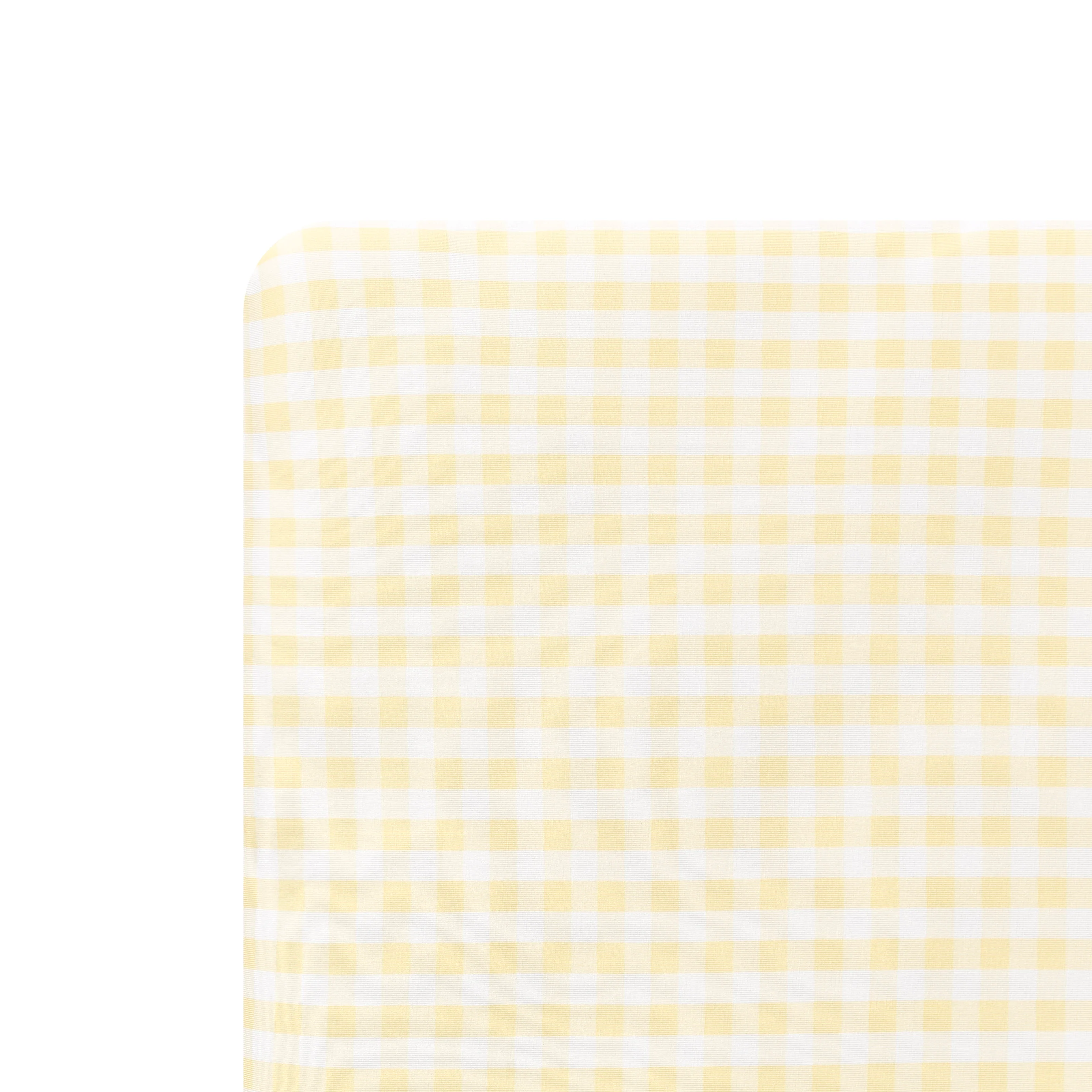 Crib Sheet in Gingham Chamomile - Image 2