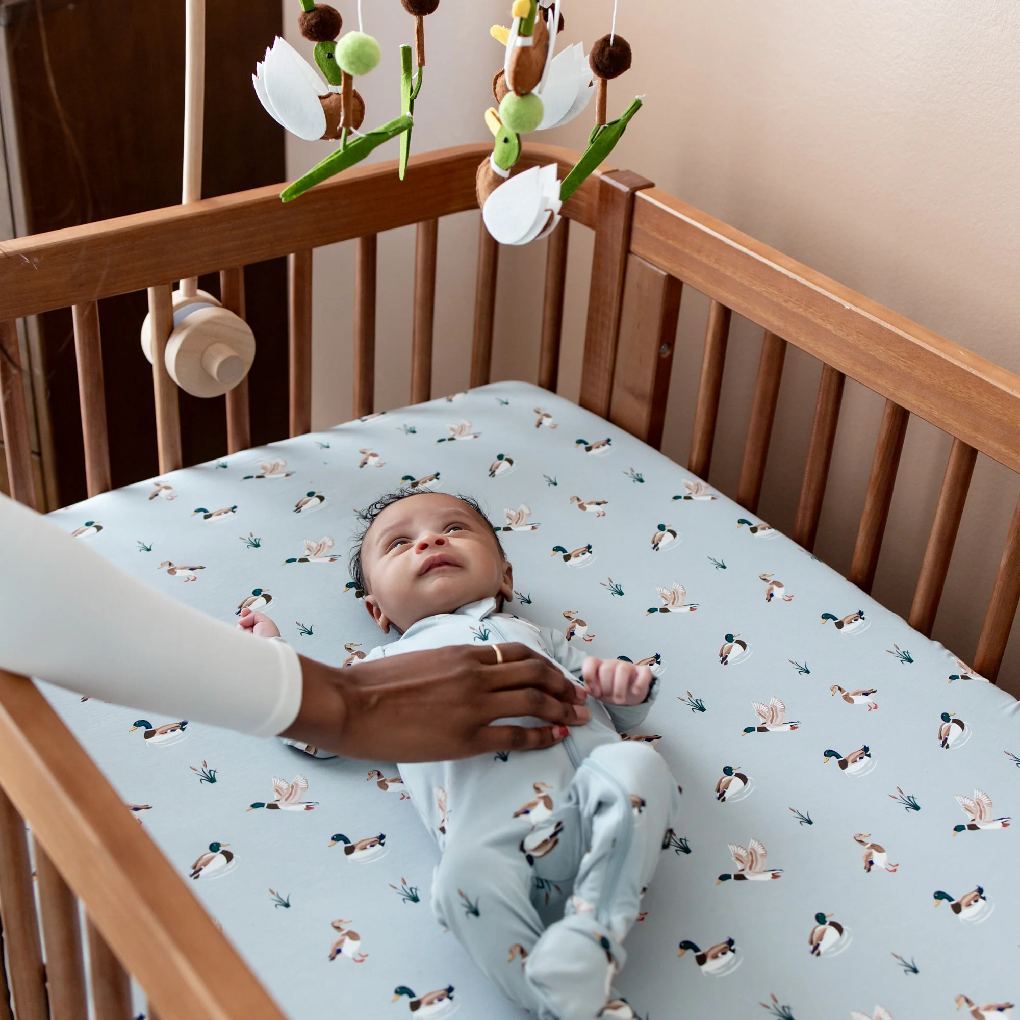 Crib Sheet in Mallard Duck - Image 4