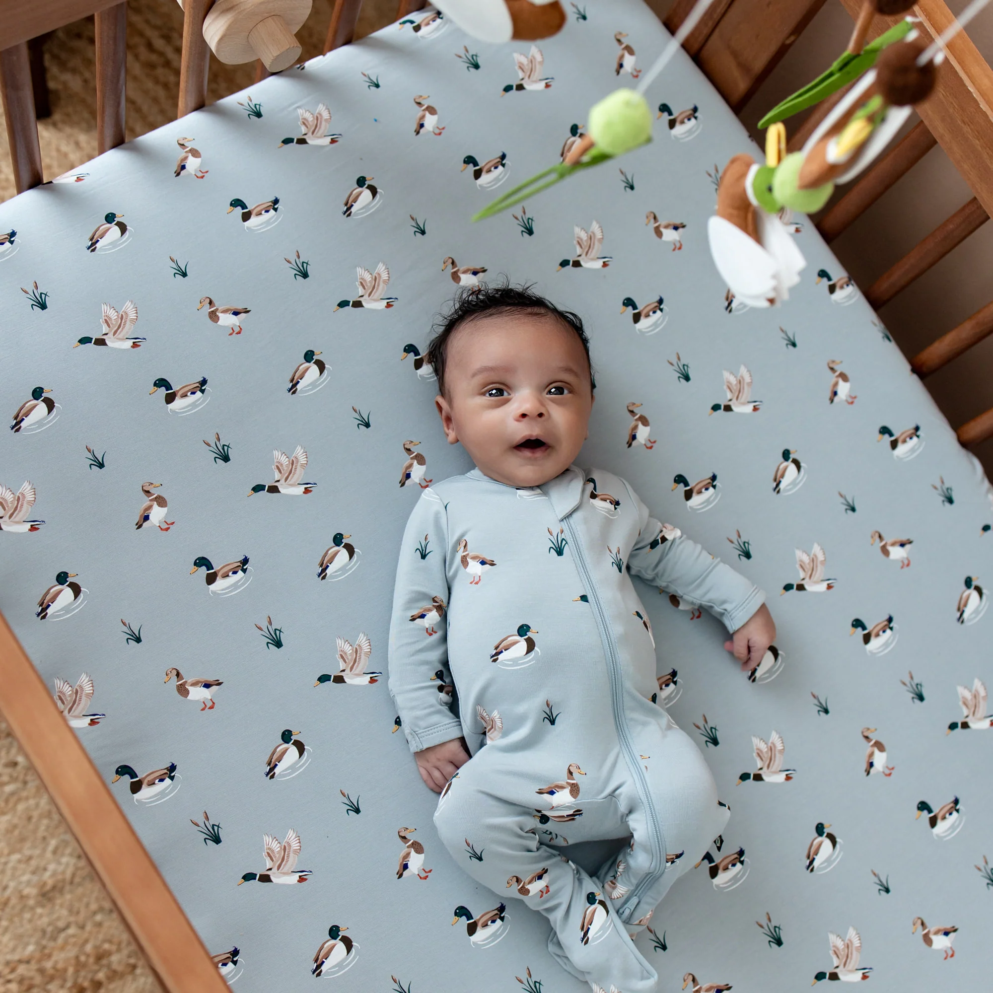 Crib Sheet in Mallard Duck - Image 5
