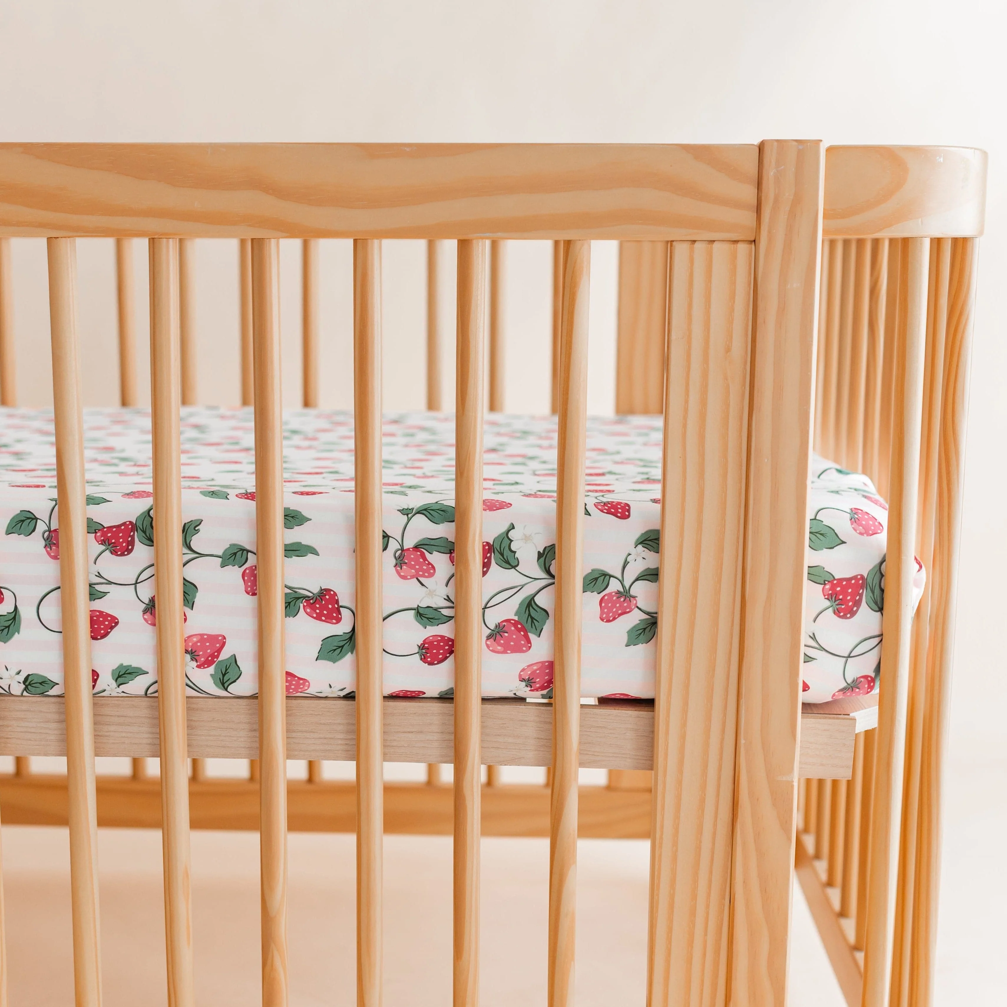 Crib Sheet in Strawberry Fields - Image 3