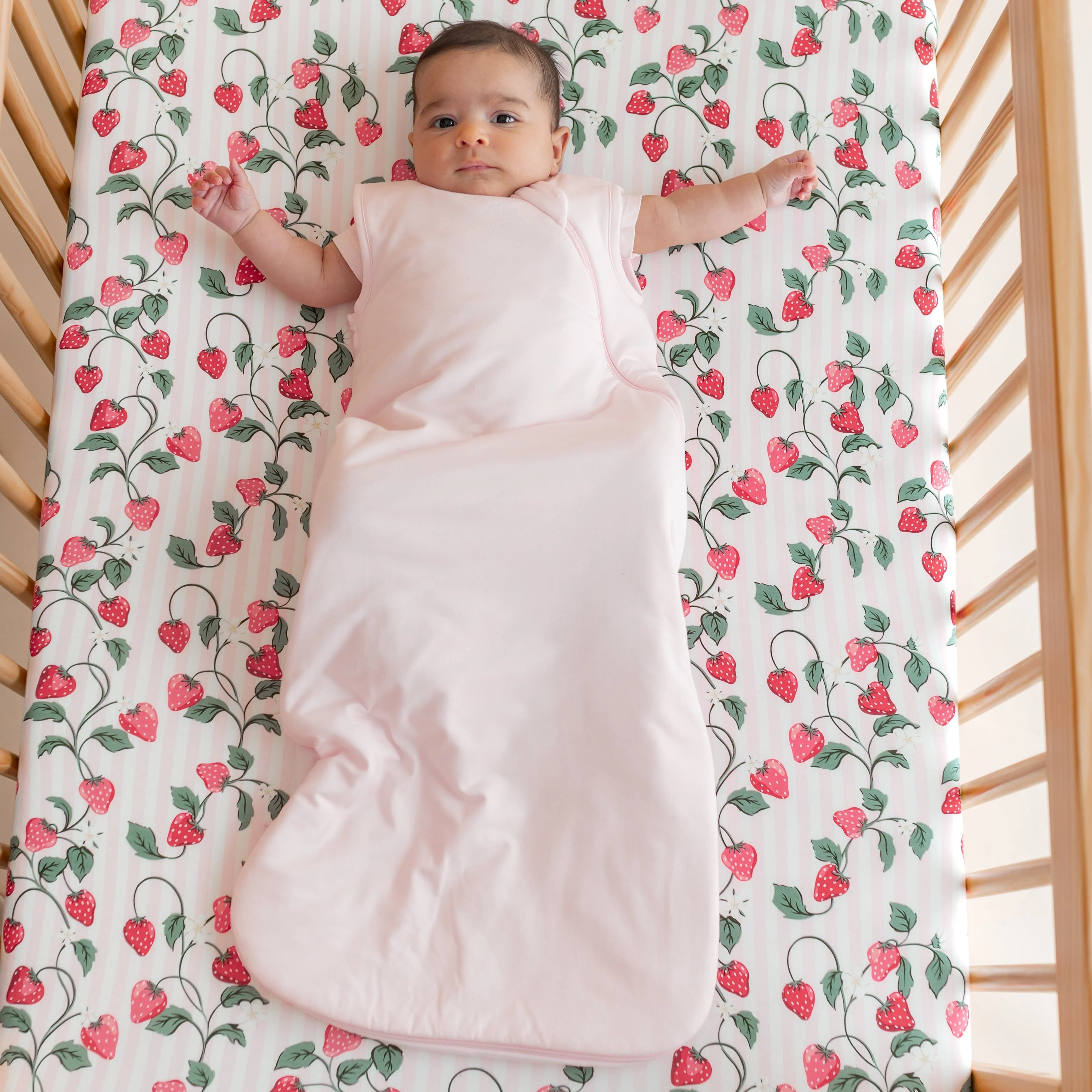 Crib Sheet in Strawberry Fields - Image 4