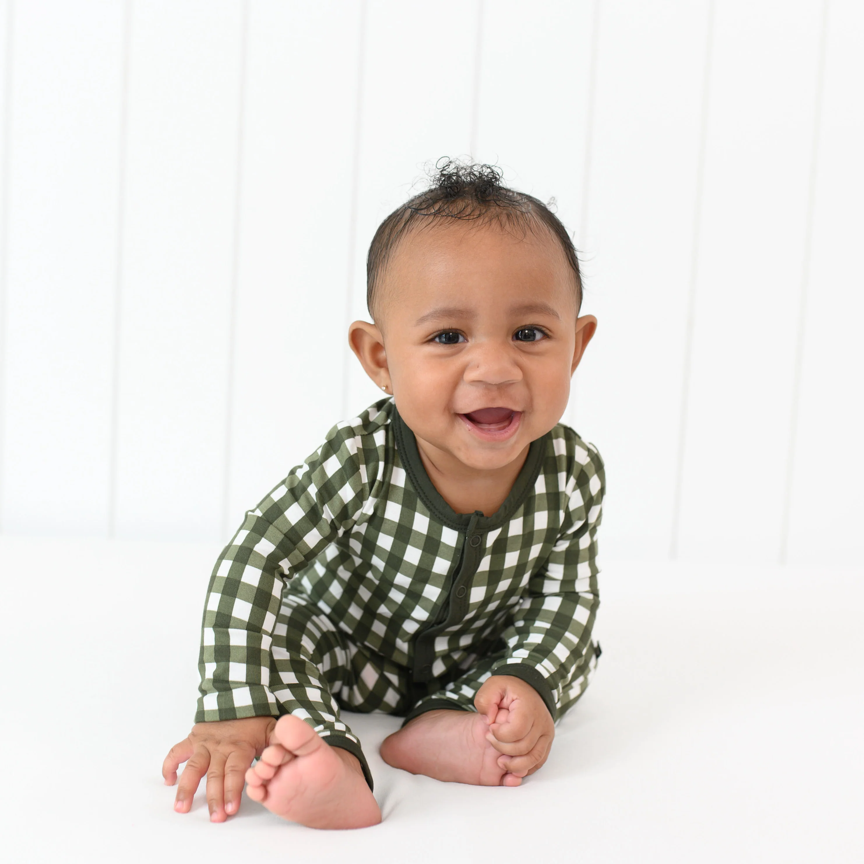Romper in Gingham Fir - Image 3