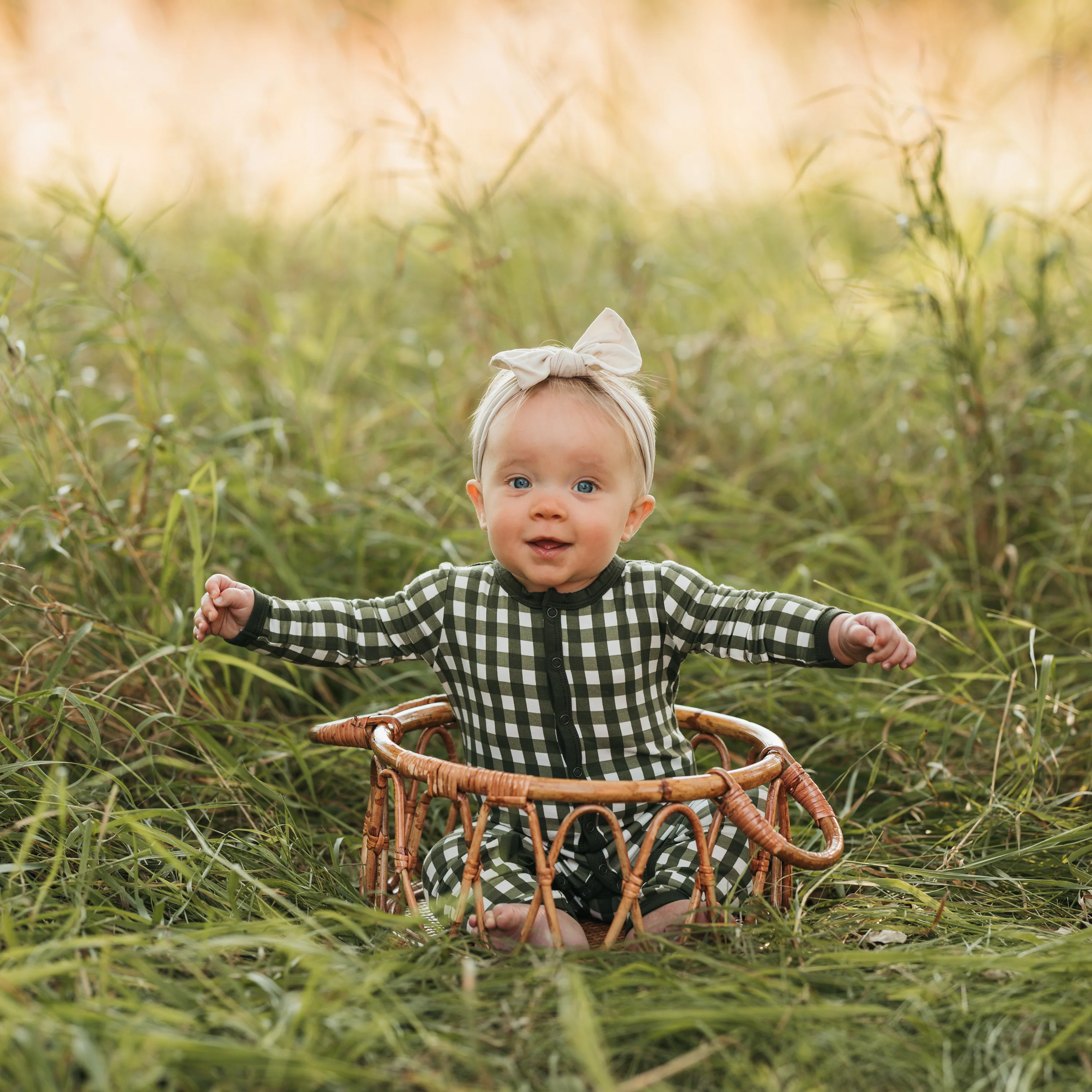 Romper in Gingham Fir - Image 4