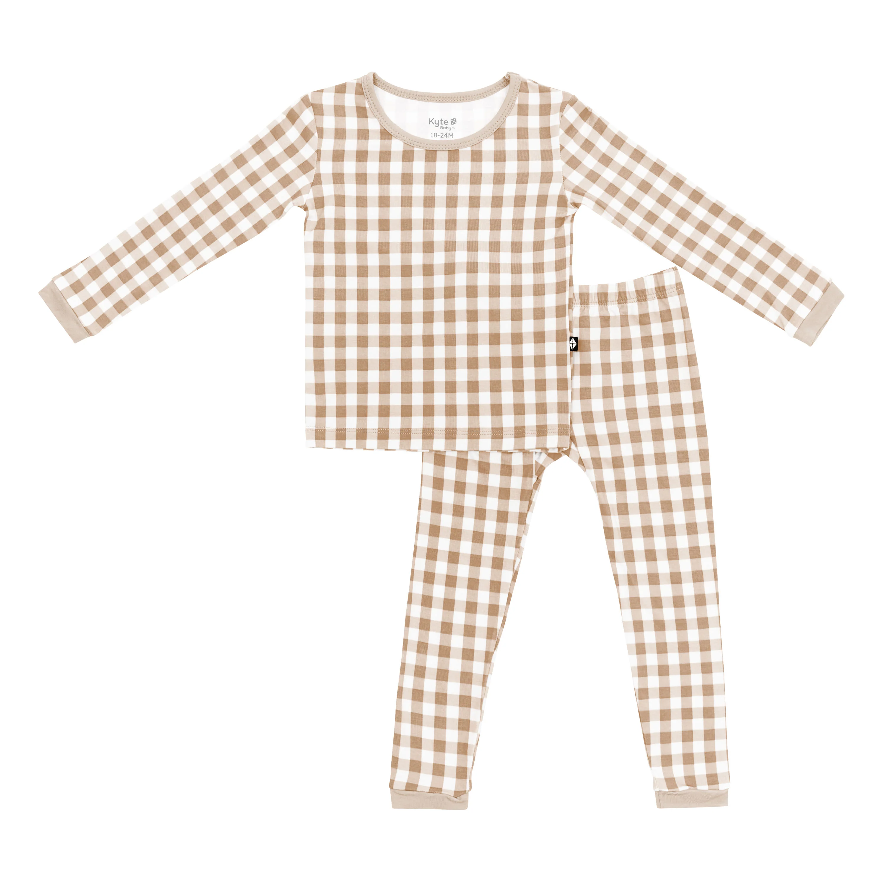 Long Sleeve Pajamas in Gingham Bisque - Image 2