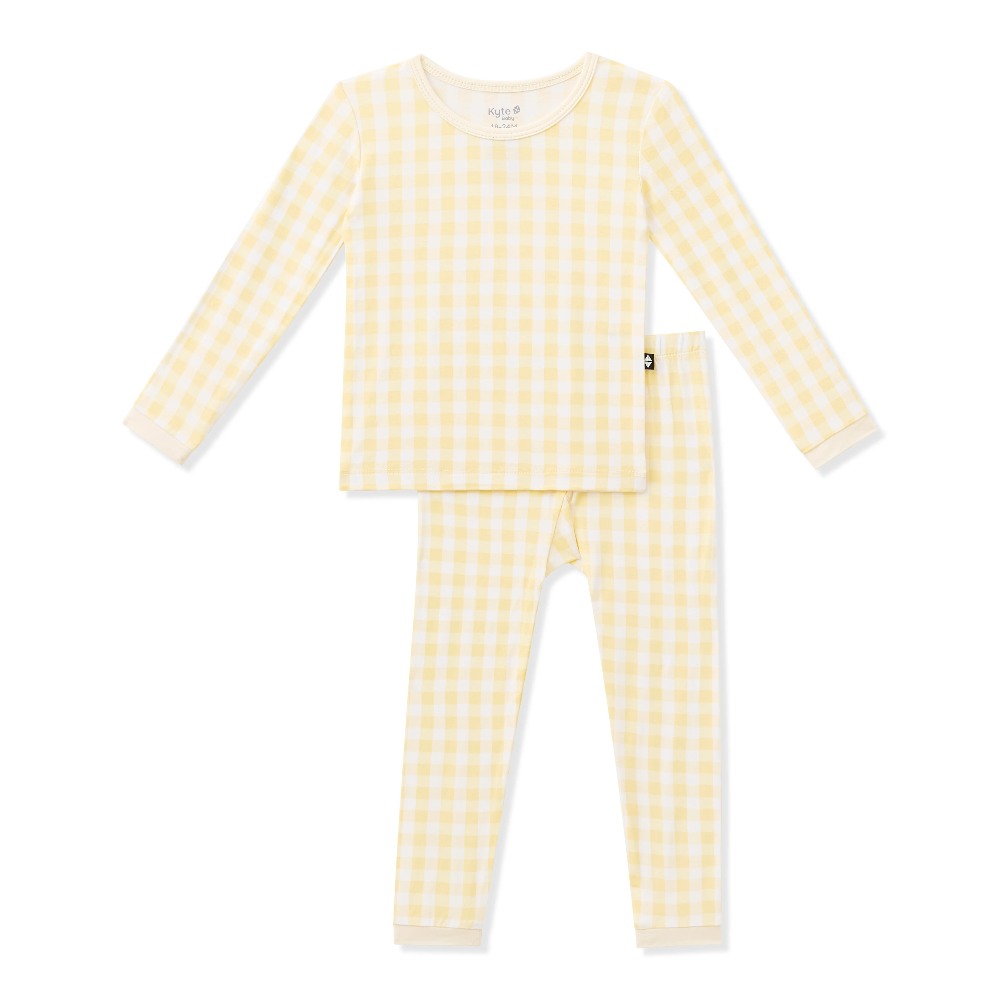 Long Sleeve Pajamas in Gingham Chamomile - Image 2