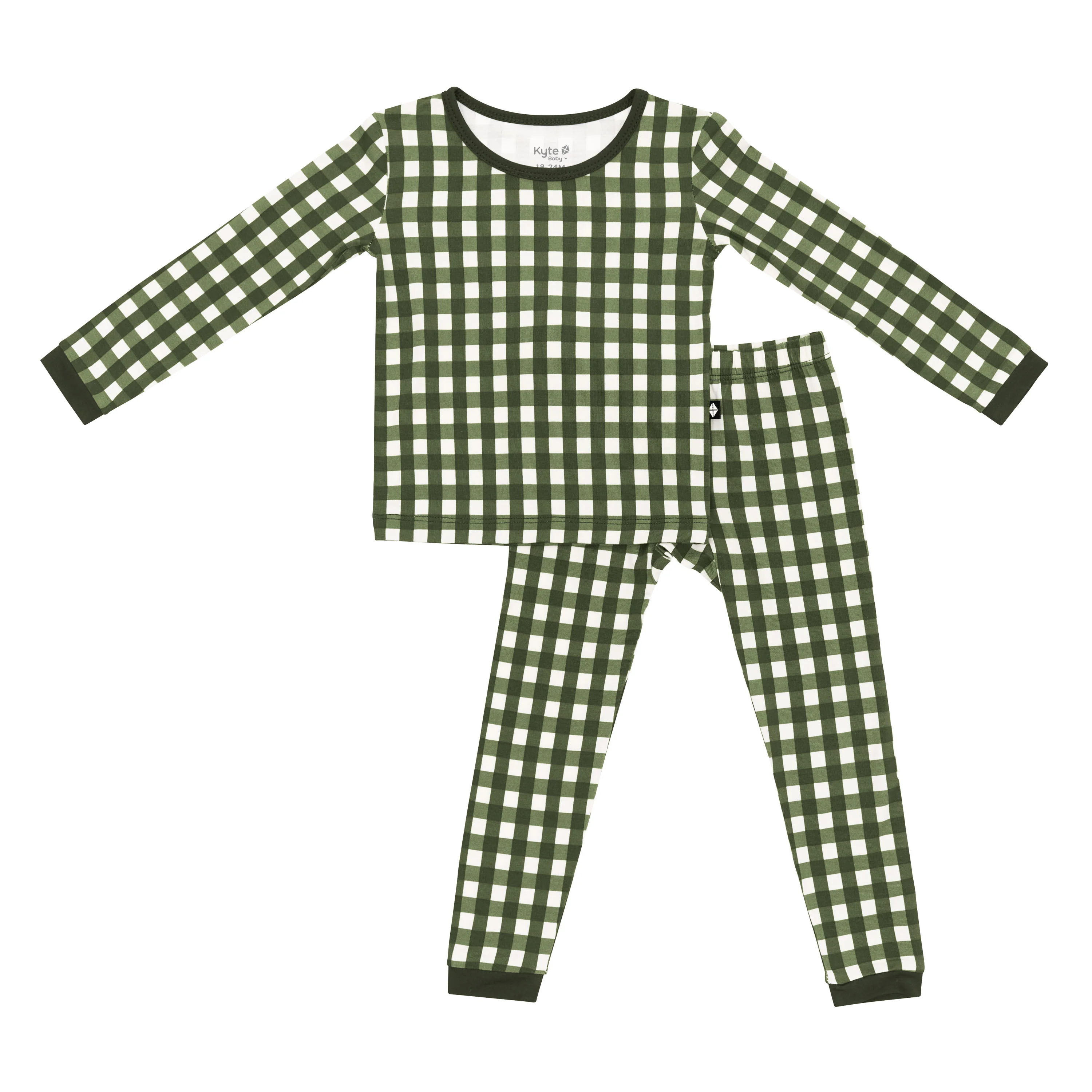 Long Sleeve Pajamas in Gingham Fir - Image 2