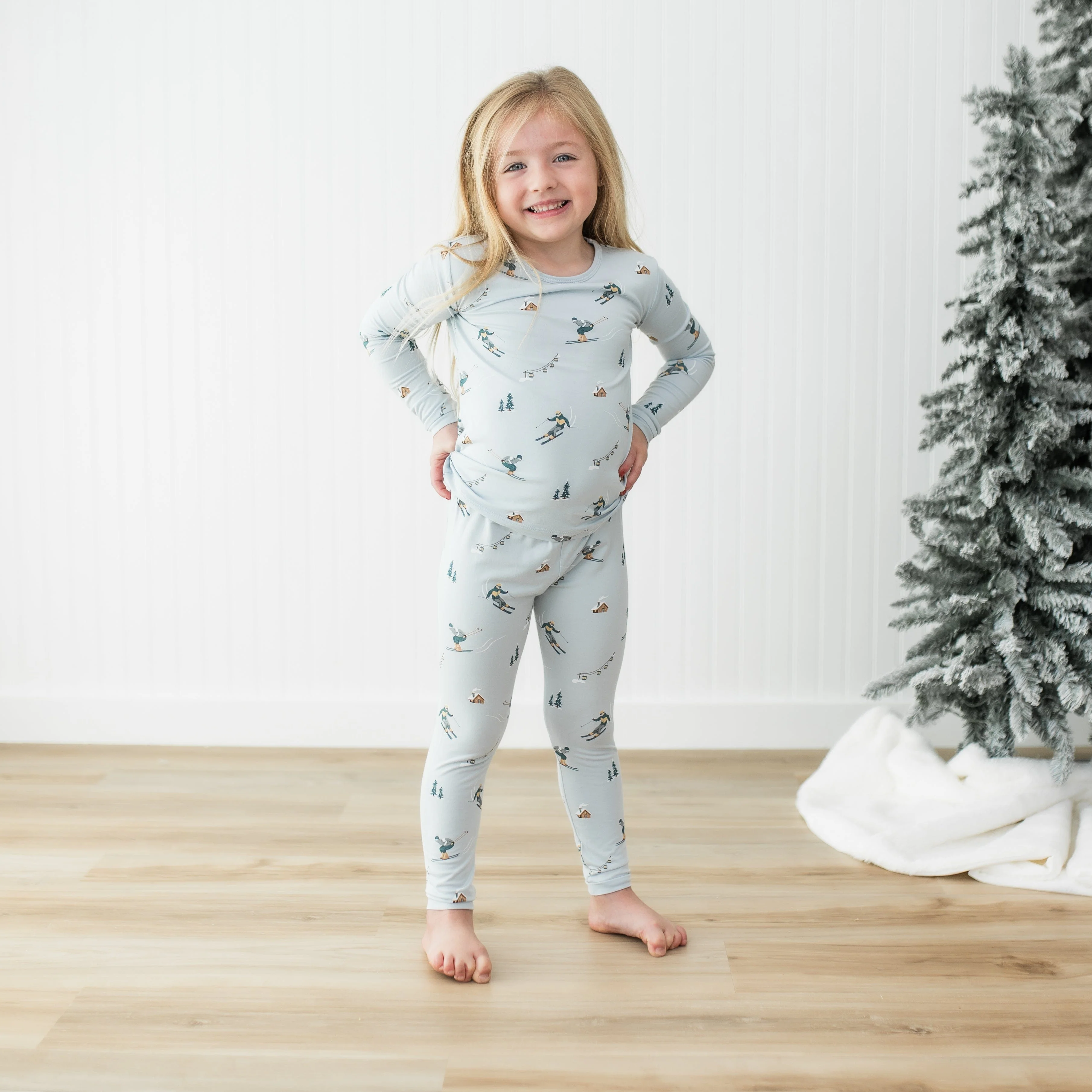 Long Sleeve Pajamas in Ski - Image 3