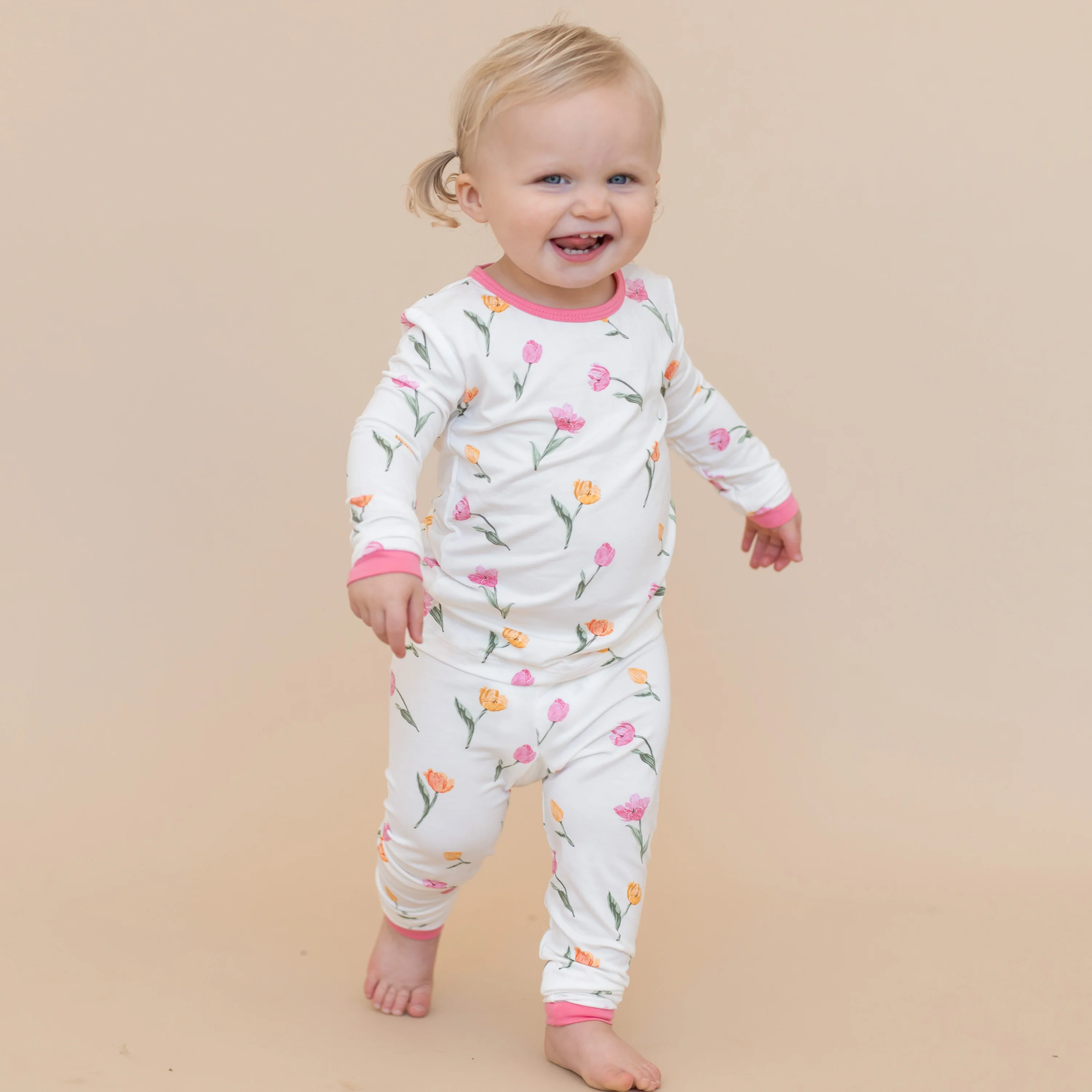 Long Sleeve Pajamas in Tulip - Image 3