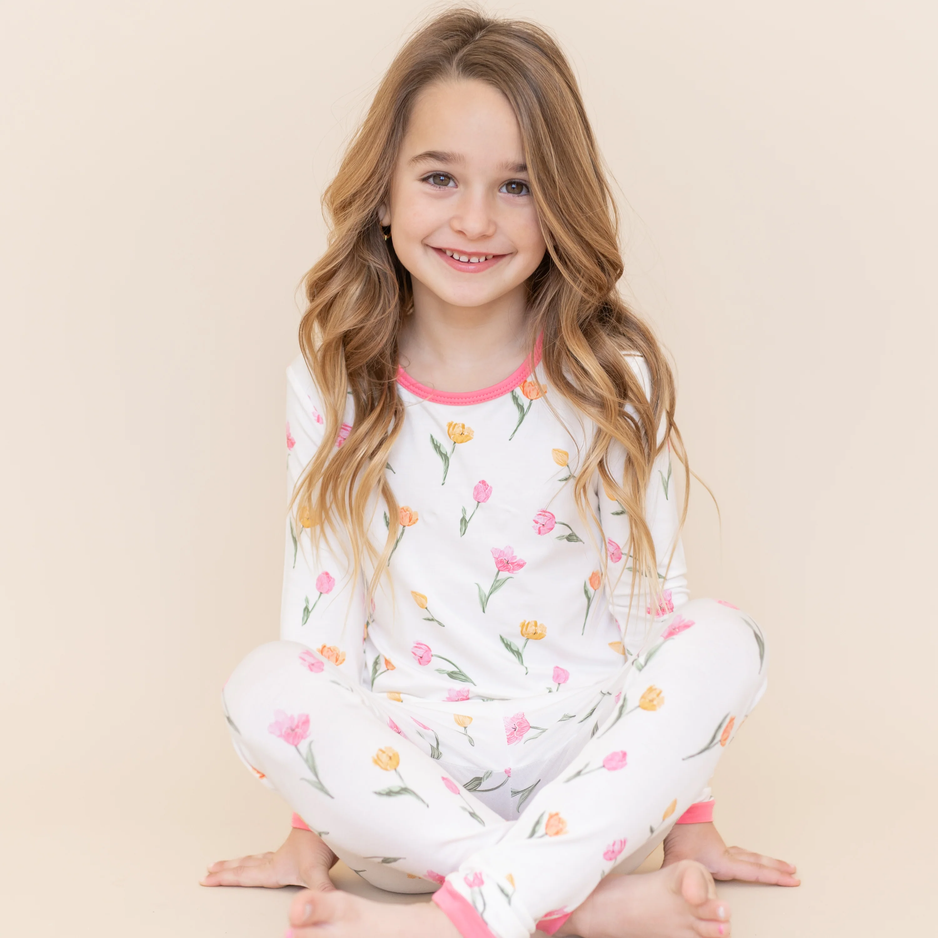 Long Sleeve Pajamas in Tulip - Image 4