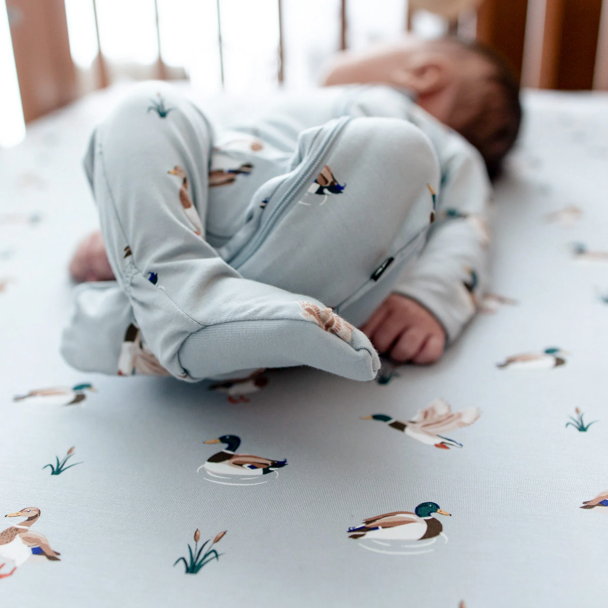 Zippered Footie in Mallard Duck - Image 4