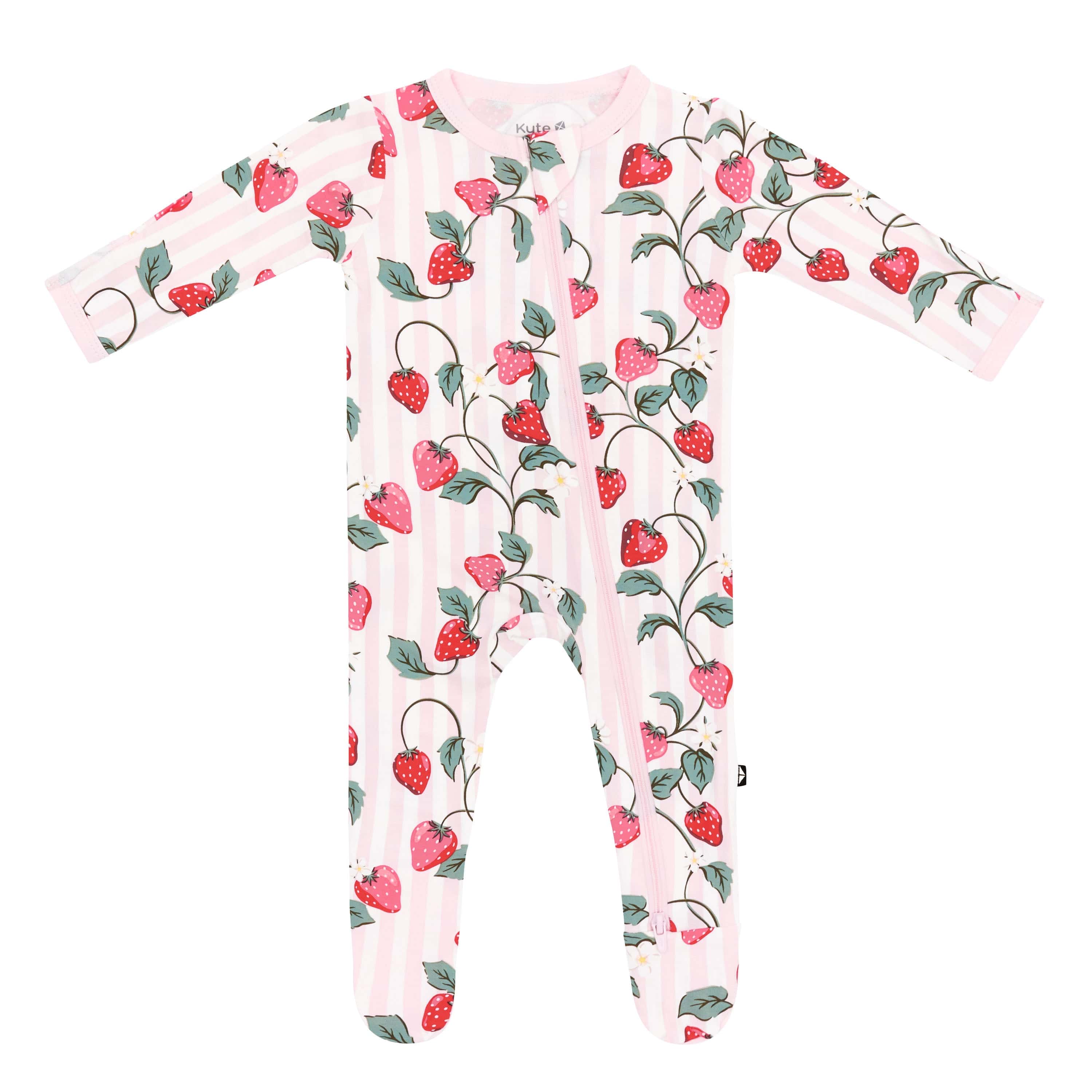 Zippered Footie in Strawberry Fields - Image 2