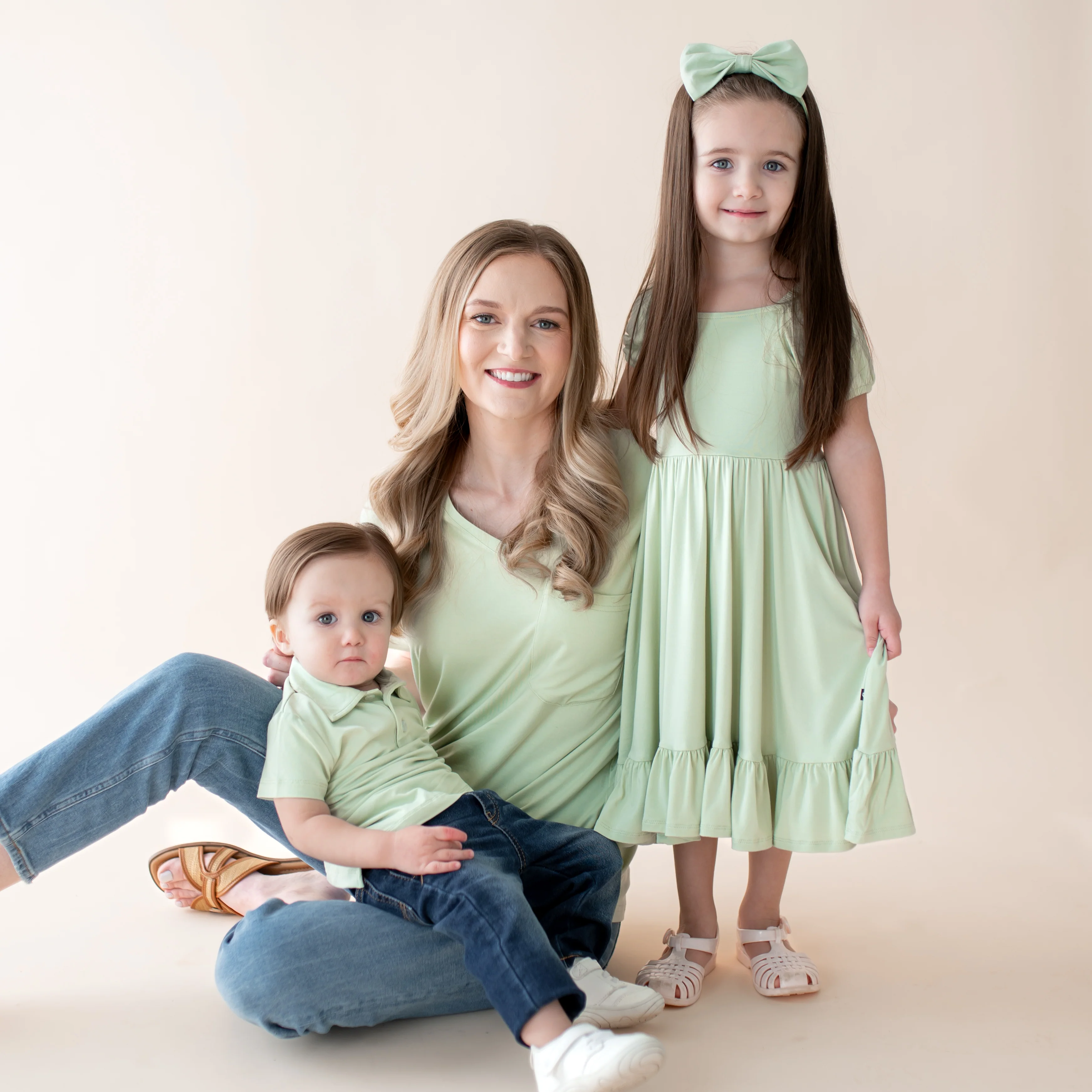 Toddler Short Sleeve Polo in Basil - Image 4