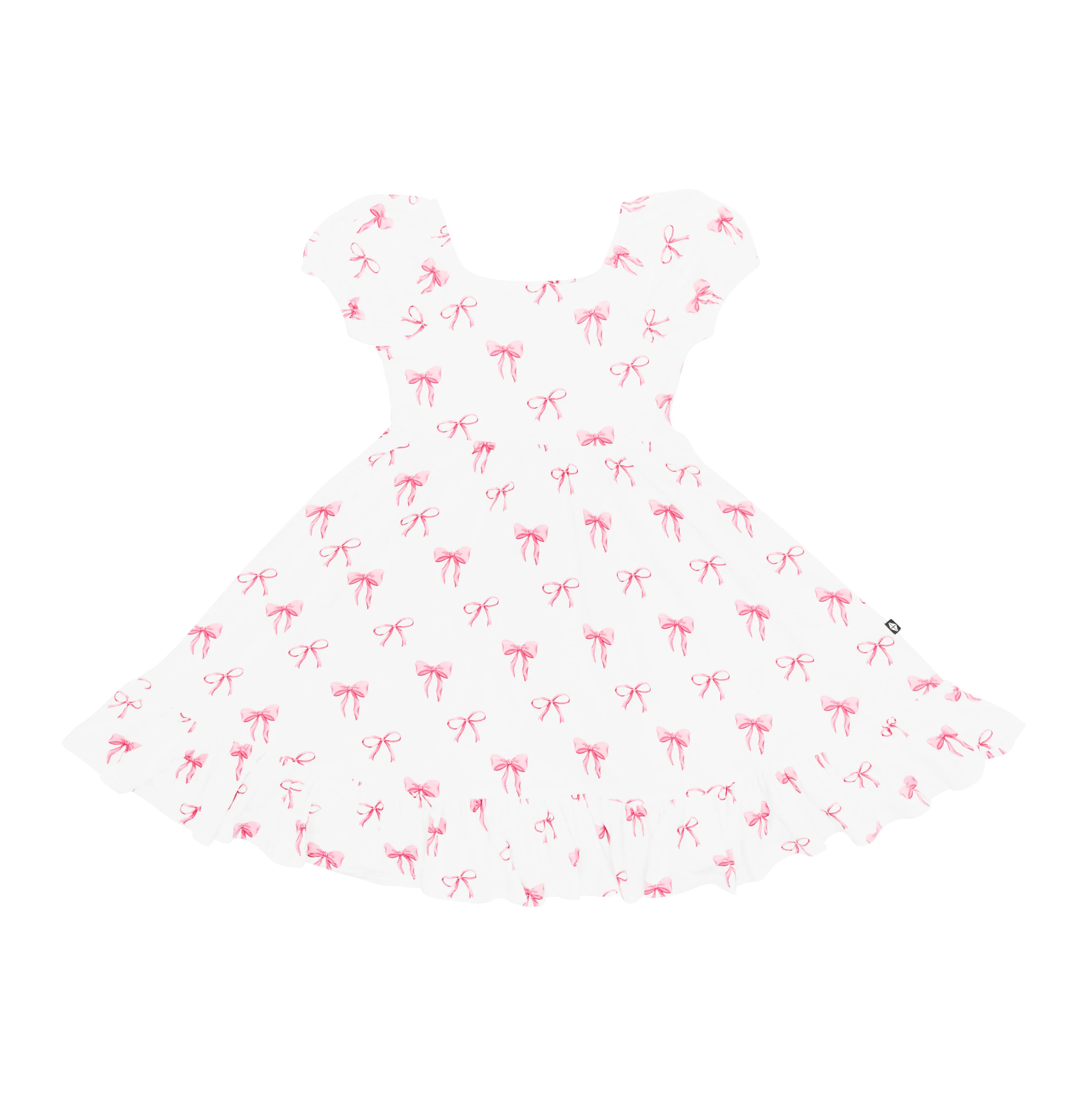 Puff Sleeve Twirl Dress in Bow - Image 2