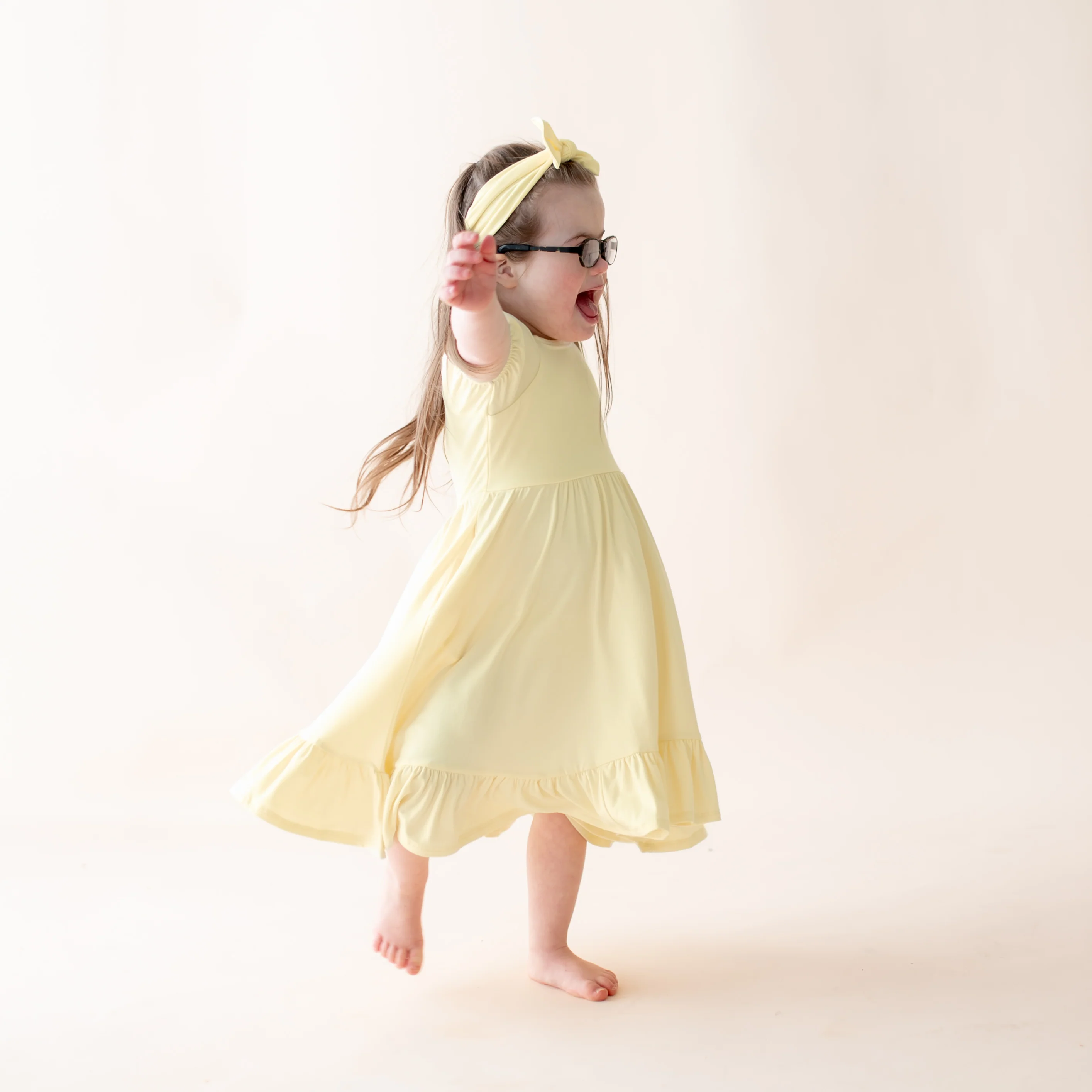Puff Sleeve Twirl Dress in Chamomile - Image 4