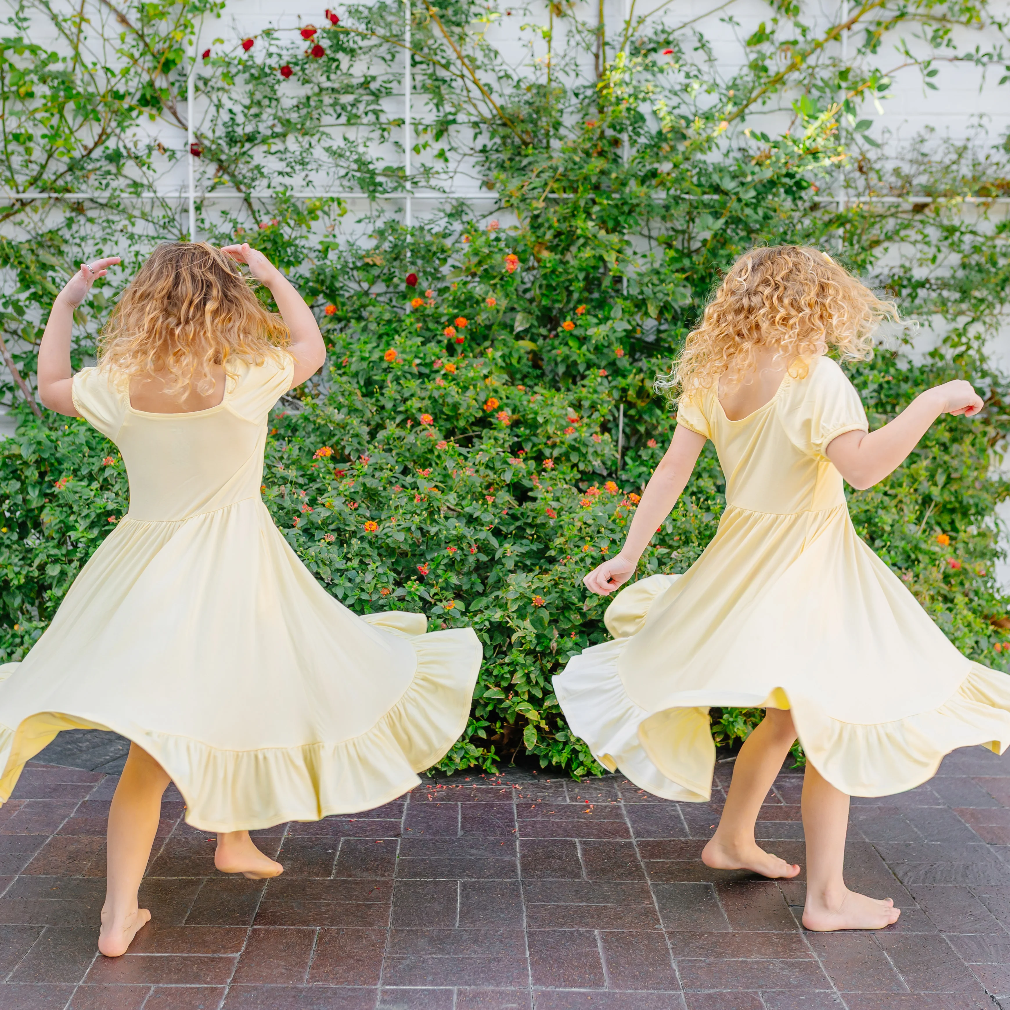 Puff Sleeve Twirl Dress in Chamomile - Image 5
