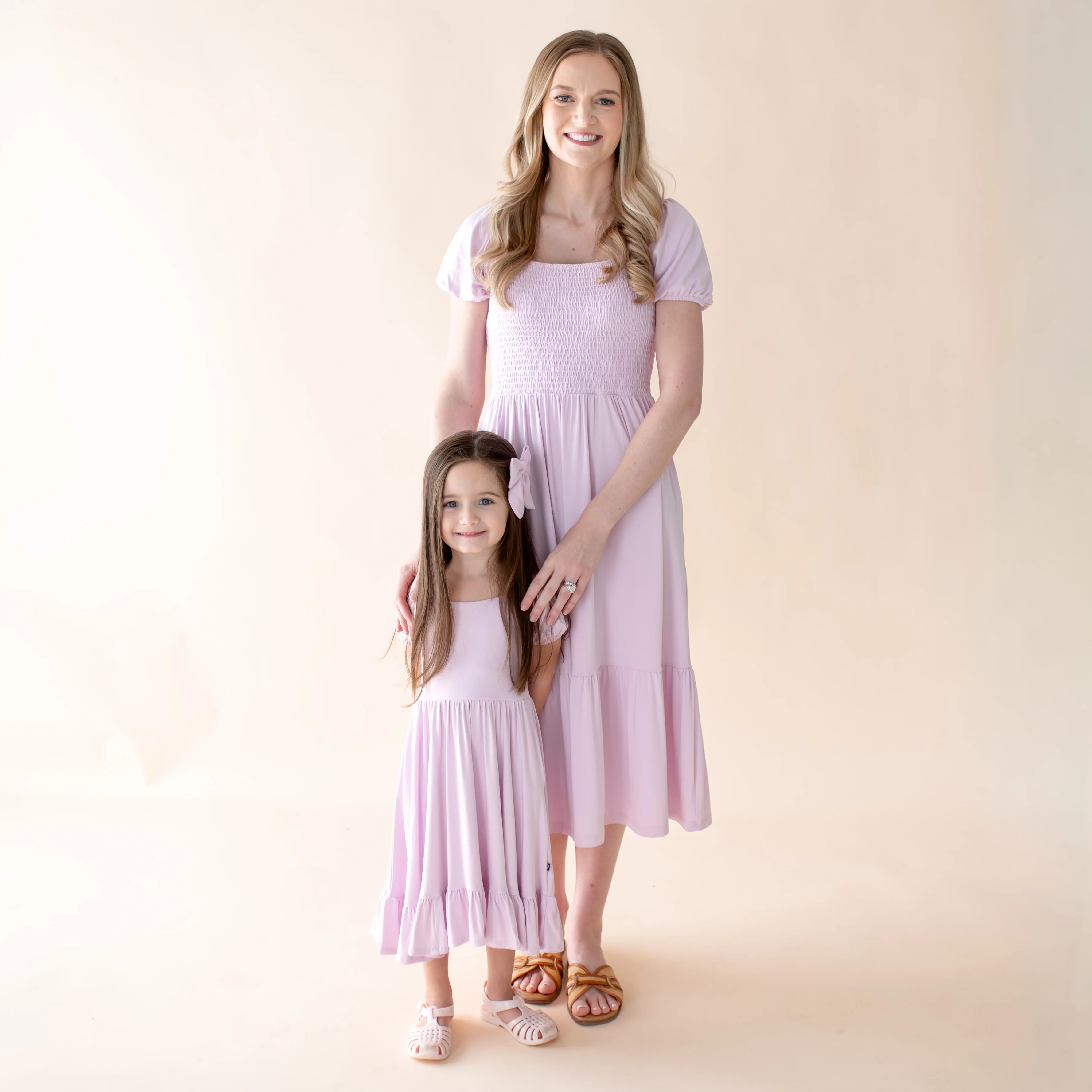 Puff Sleeve Twirl Dress in Thistle - Image 3