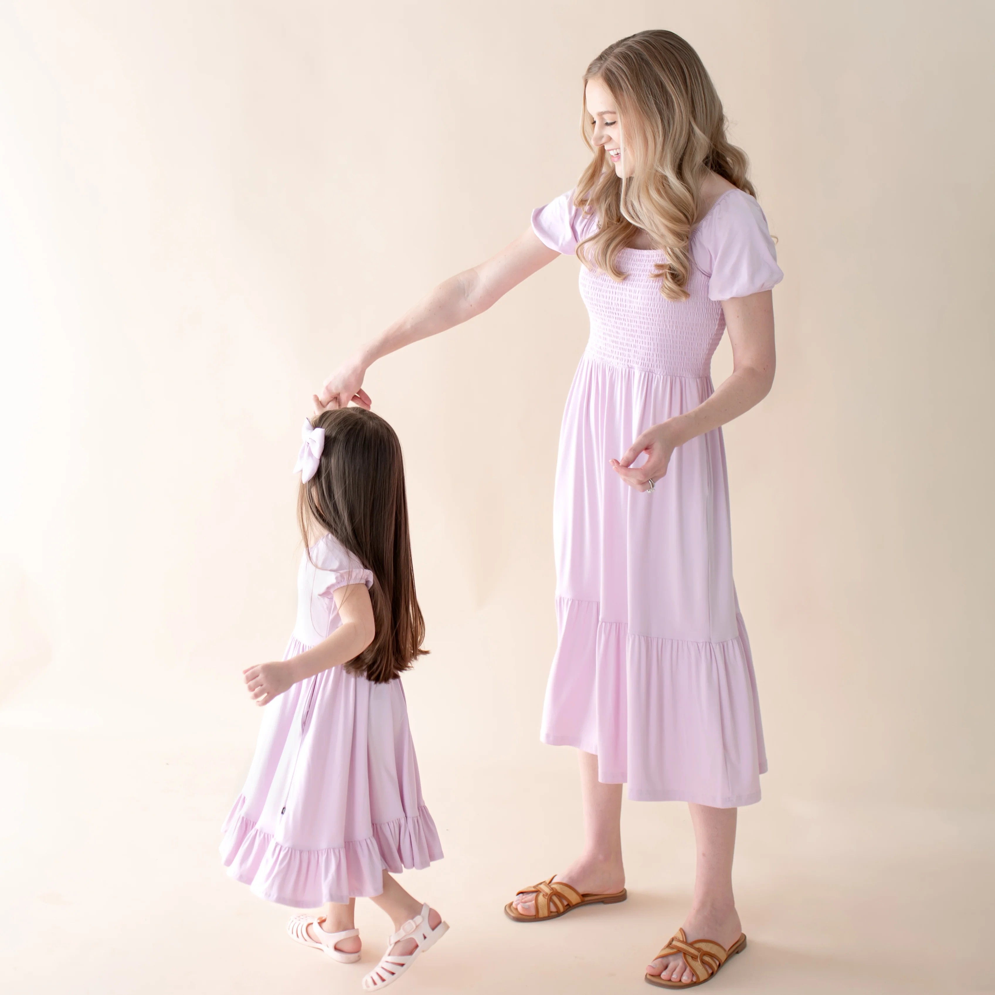 Puff Sleeve Twirl Dress in Thistle - Image 5
