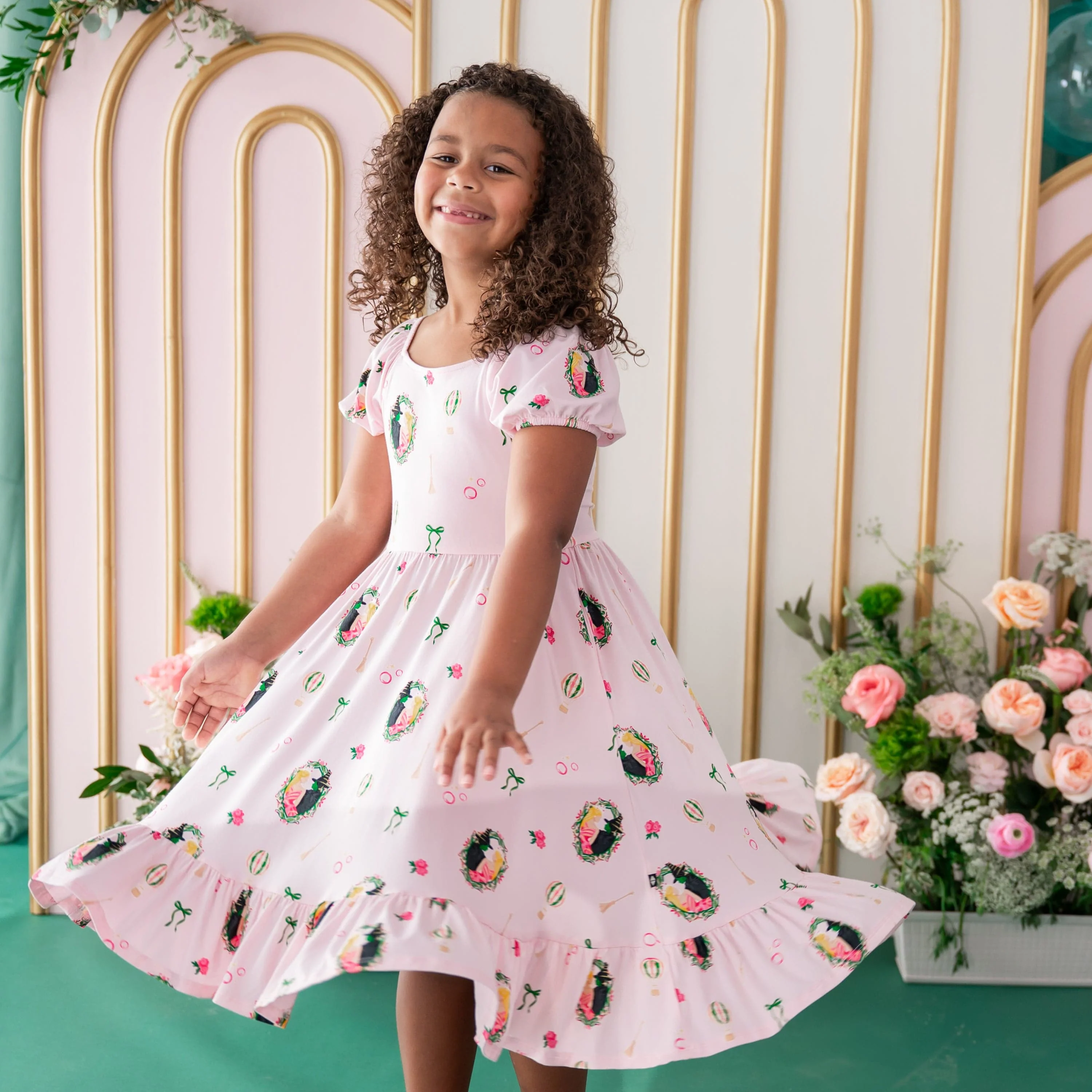 Puff Sleeve Twirl Dress in Wicked - Image 4