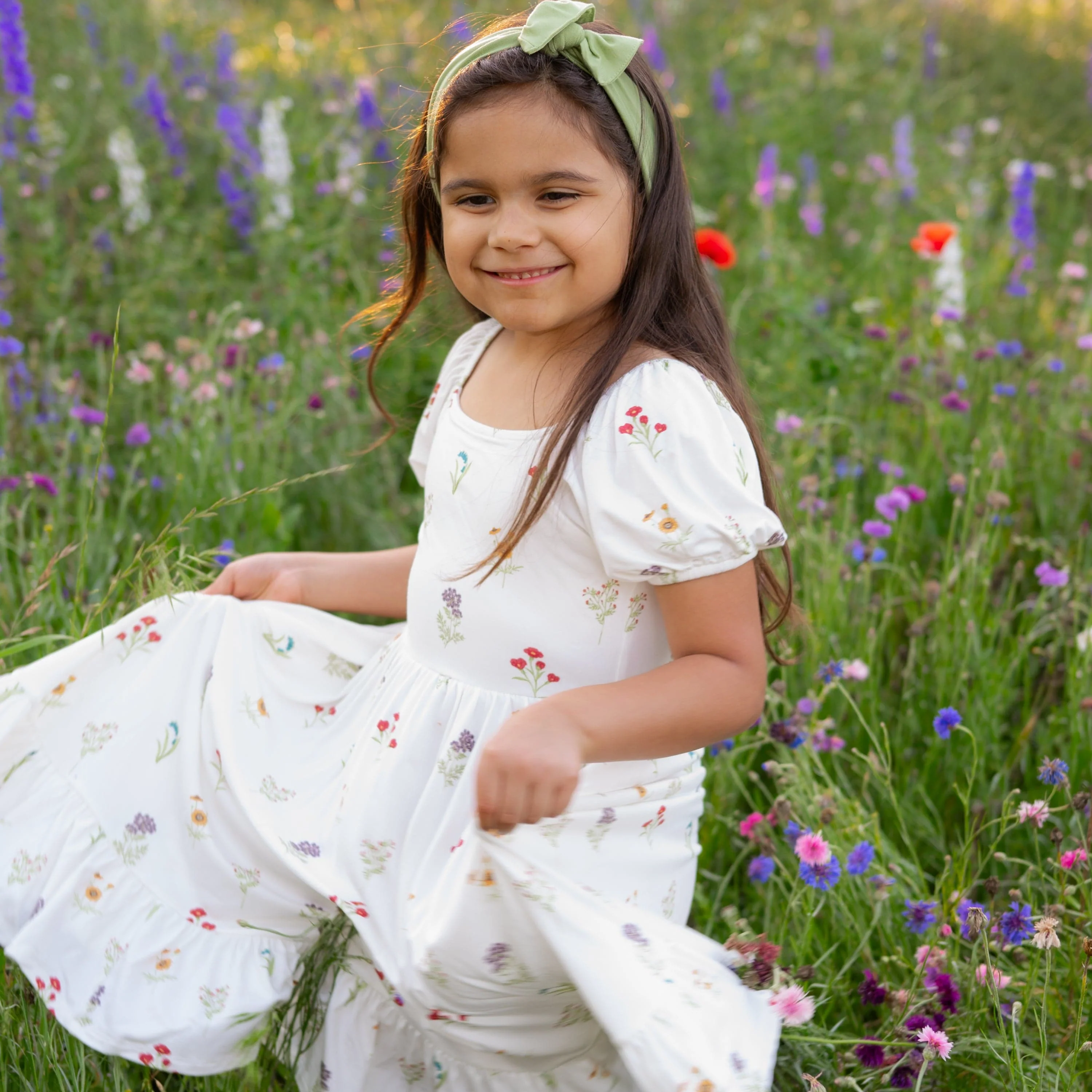 Puff Sleeve Twirl Dress in Wildflower - Image 3