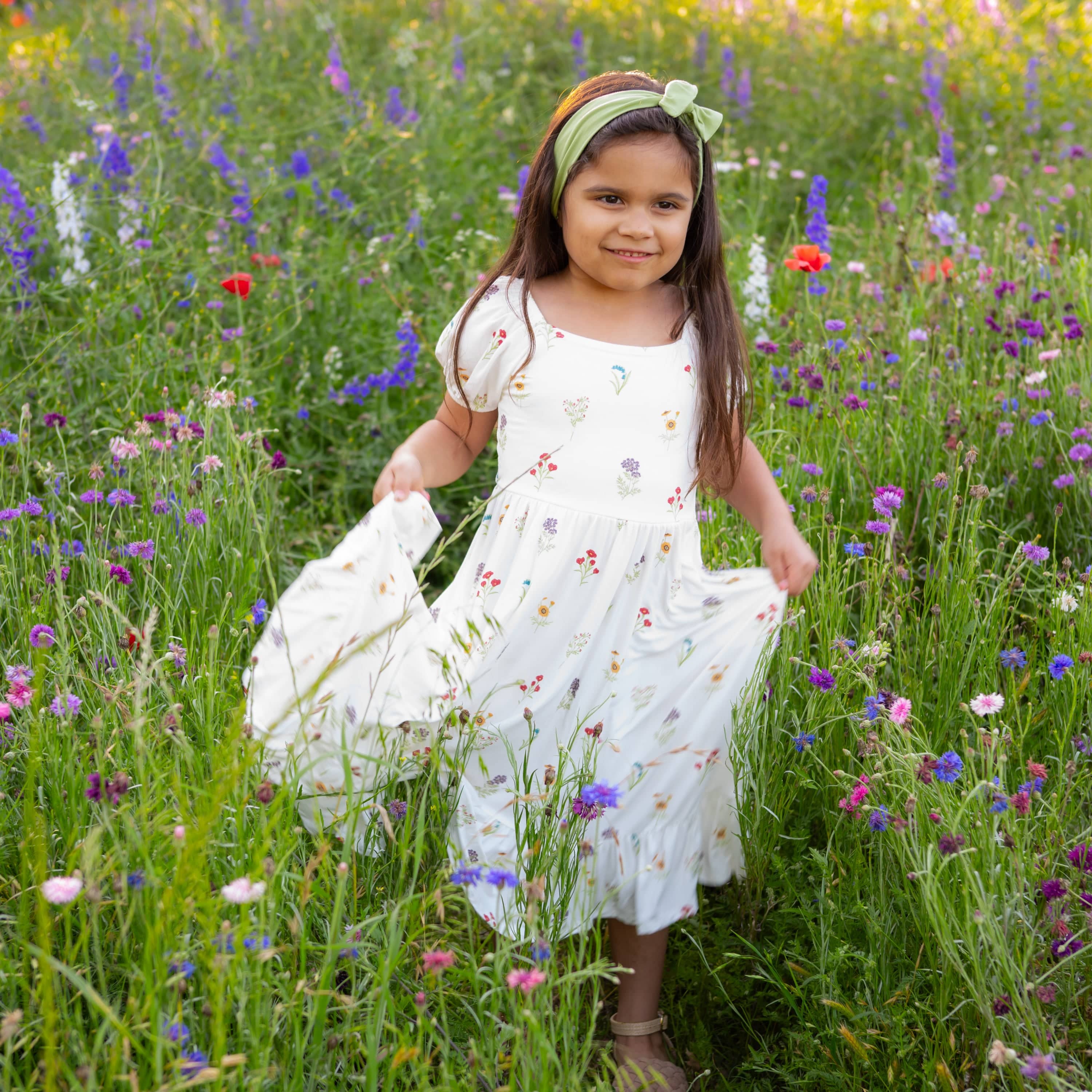 Puff Sleeve Twirl Dress in Wildflower - Image 4