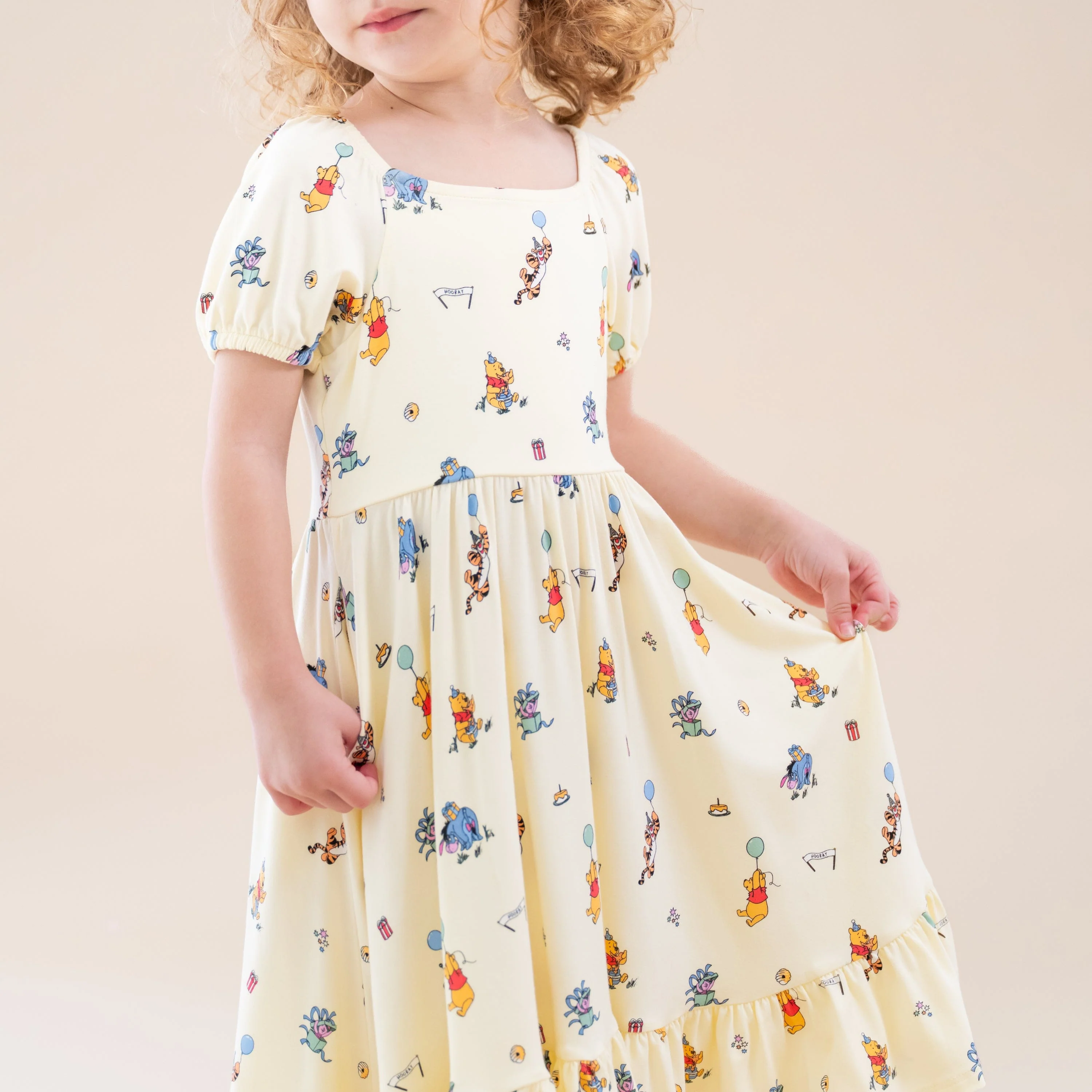 Puff Sleeve Twirl Dress in Winnie the Pooh Celebration - Image 4