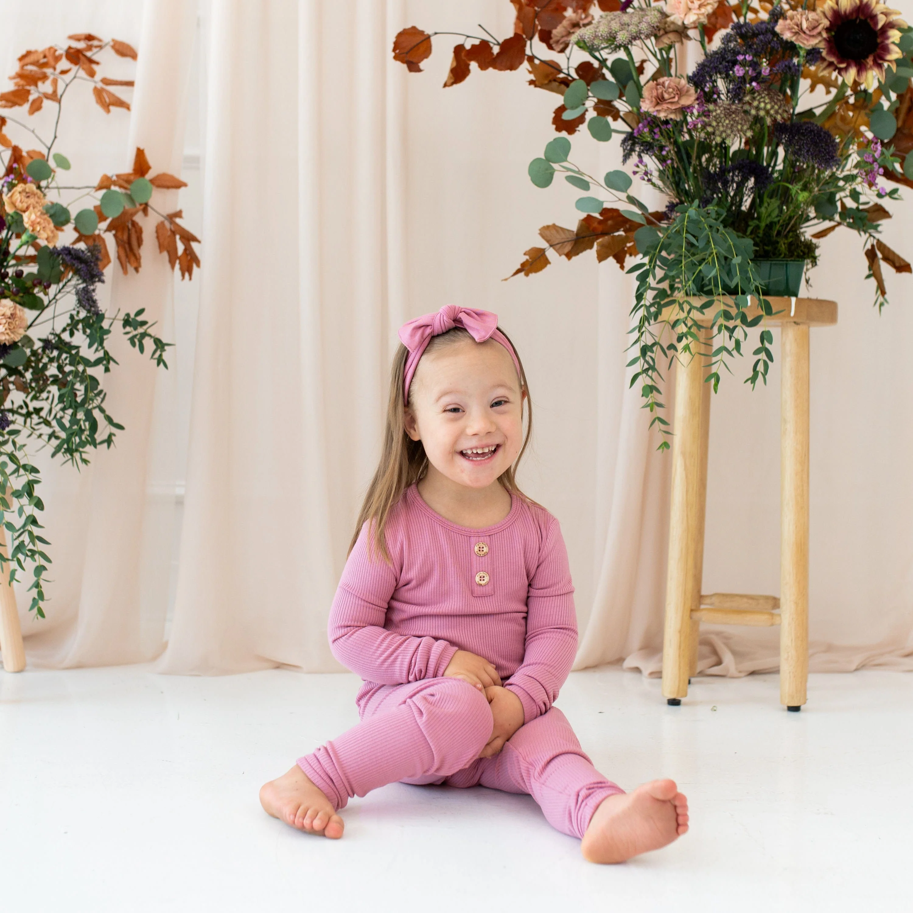 Ribbed Henley Set in Apple Blossom - Image 3