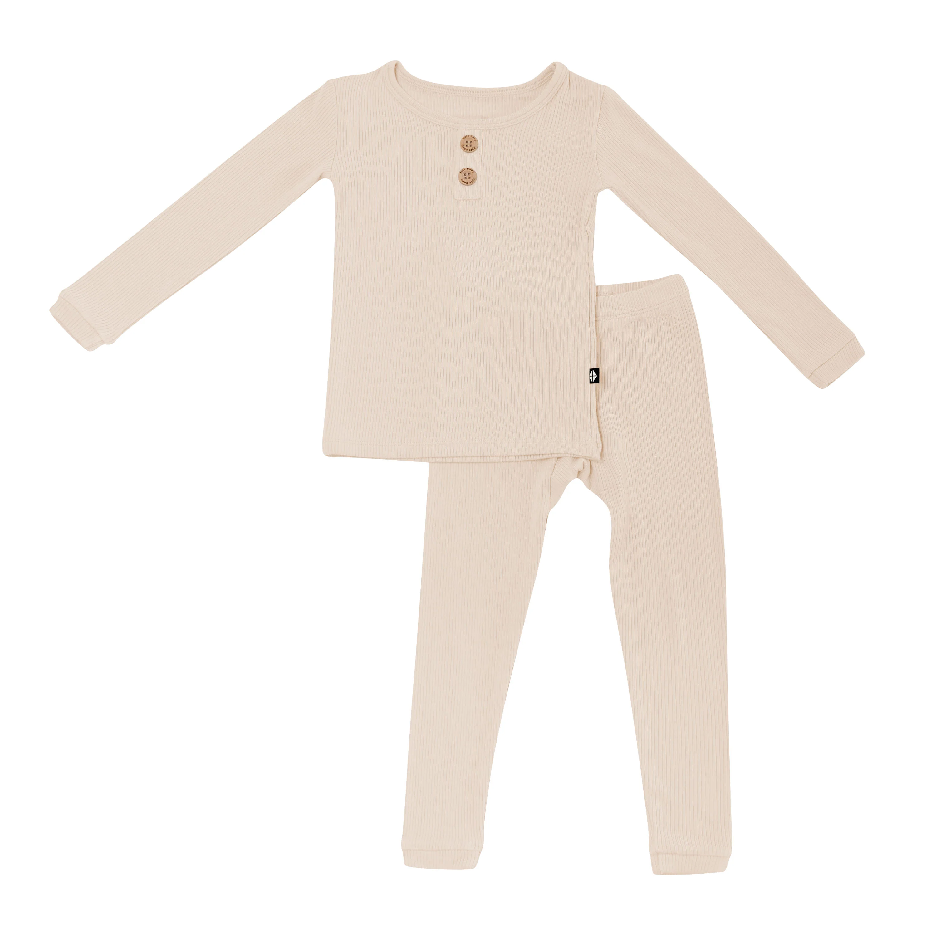 Ribbed Henley Set in Bisque - Image 3