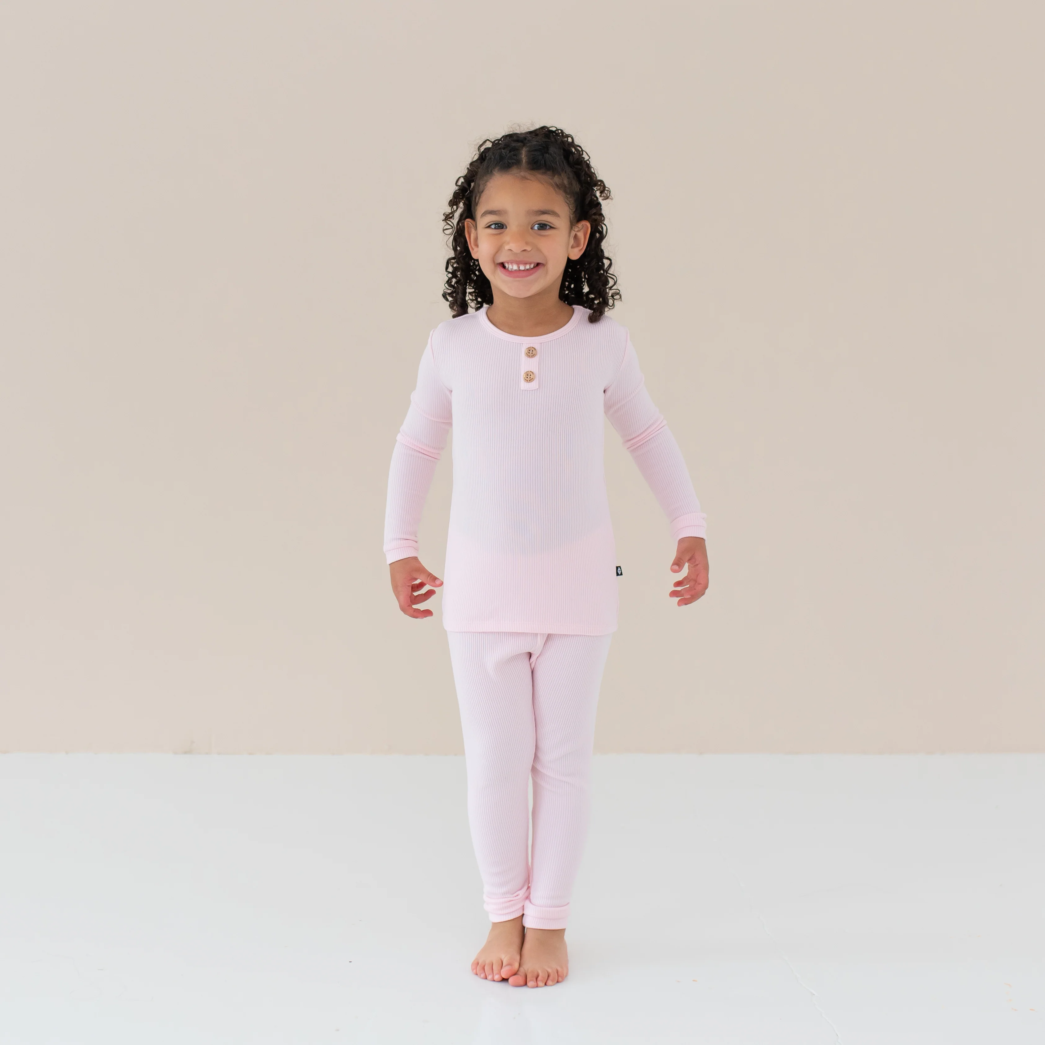 Ribbed Henley Set in Sakura - Image 3