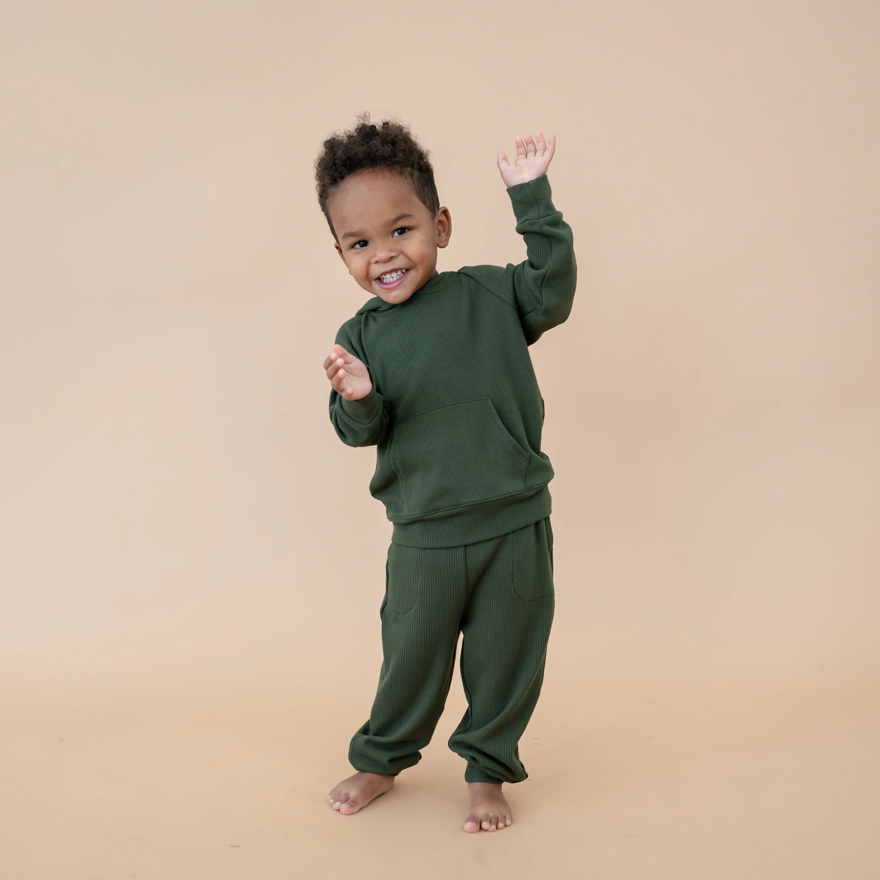 Ribbed Hoodie in Fir - Image 5