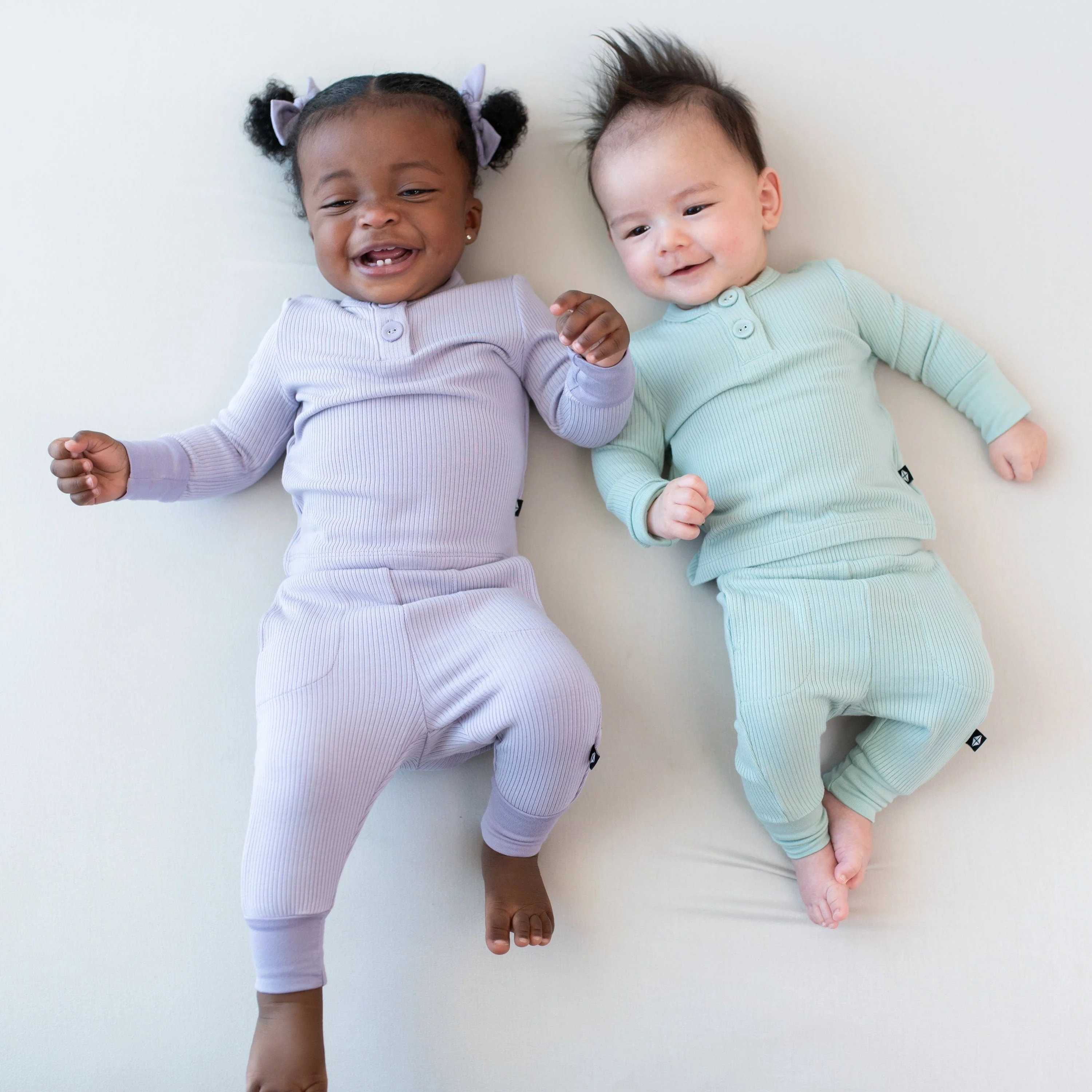 Ribbed Infant Henley Set in Sage - Image 3