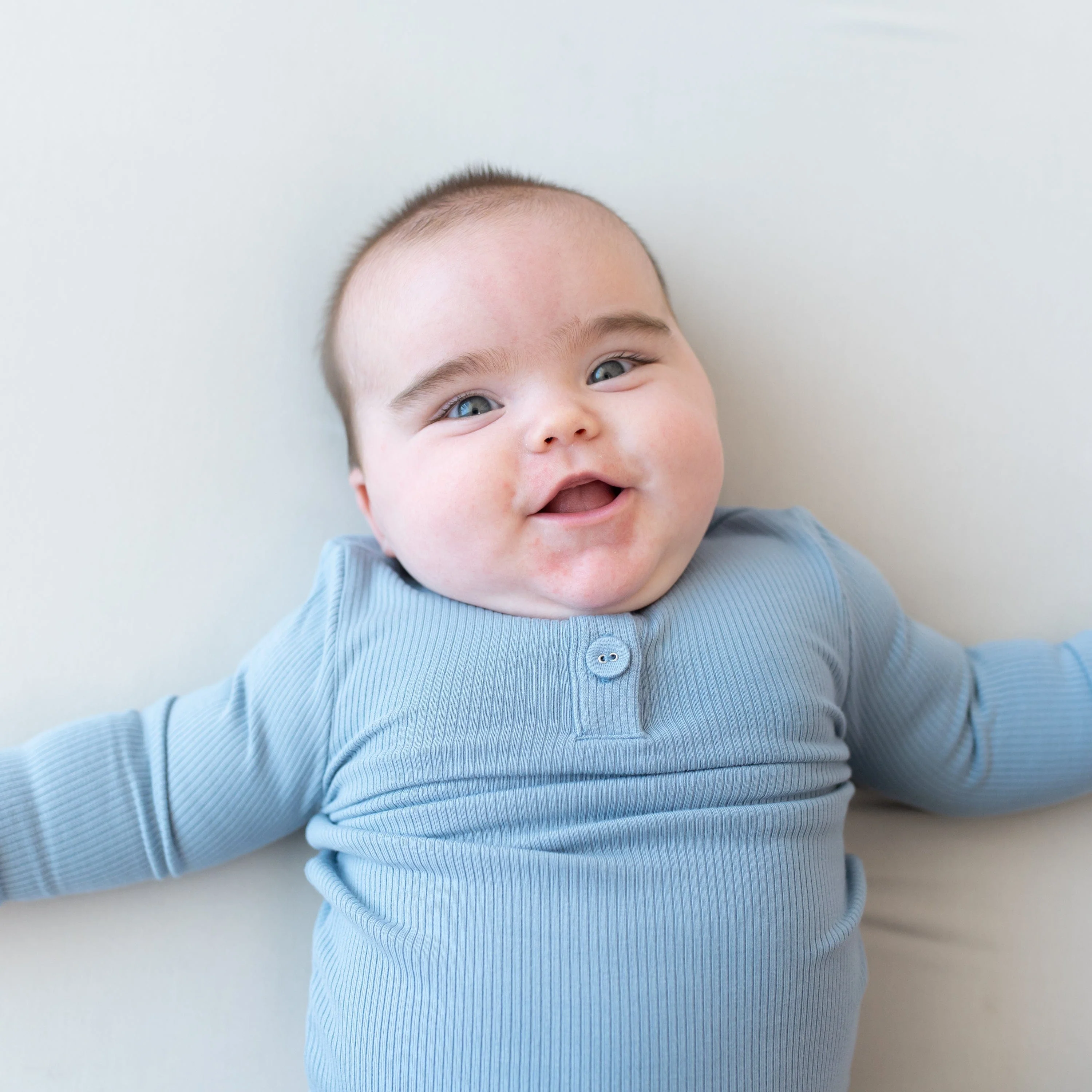 Ribbed Infant Henley Set in Slate - Image 3