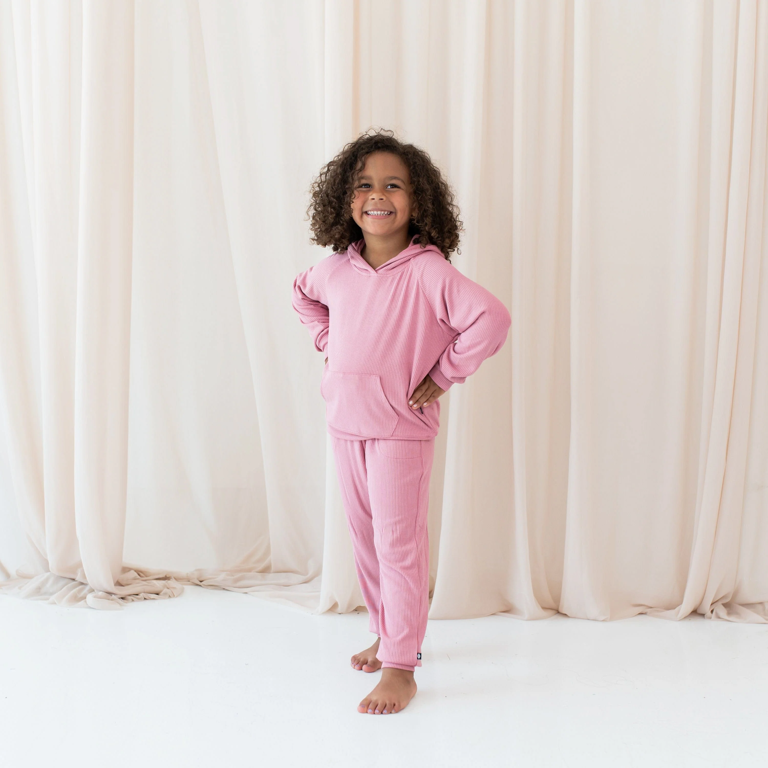 Ribbed Jogger Pant in Apple Blossom - Image 3