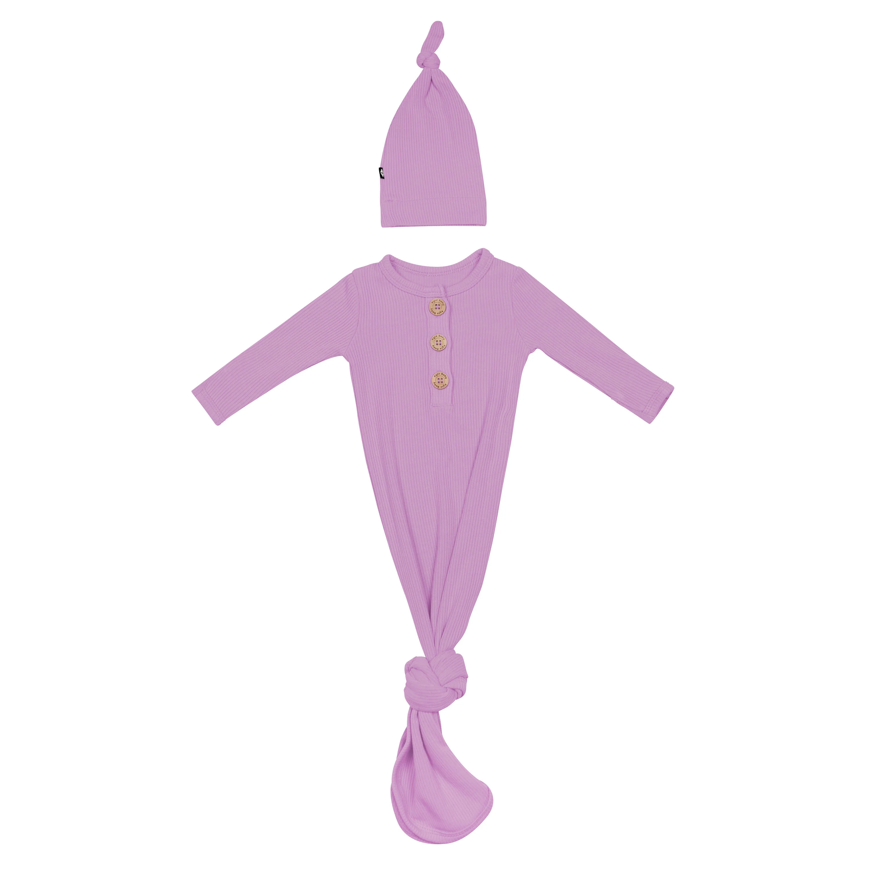 Ribbed Knotted Gown with Hat Set in Poi - Image 2