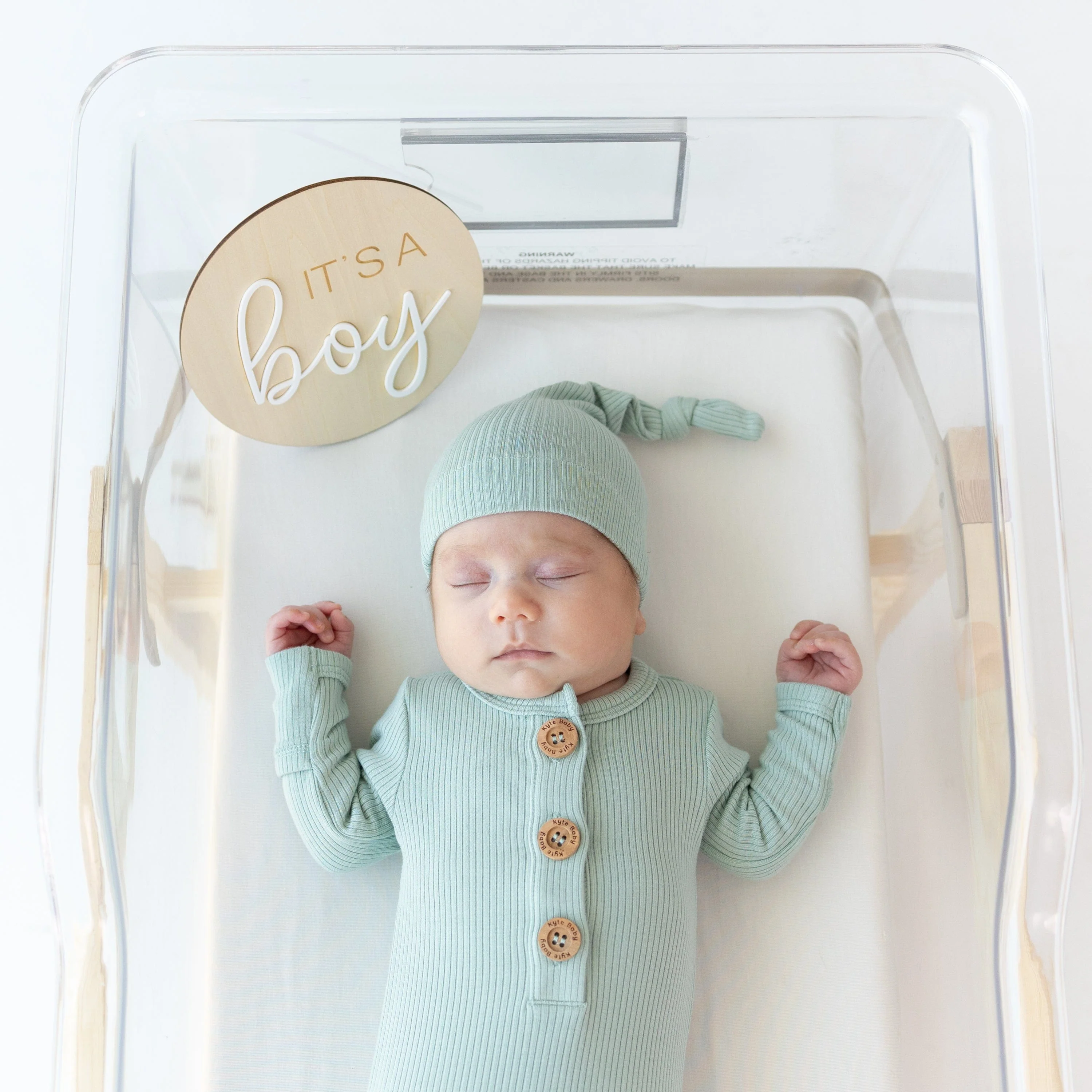 Ribbed Knotted Gown with Hat Set in Sage - Image 3
