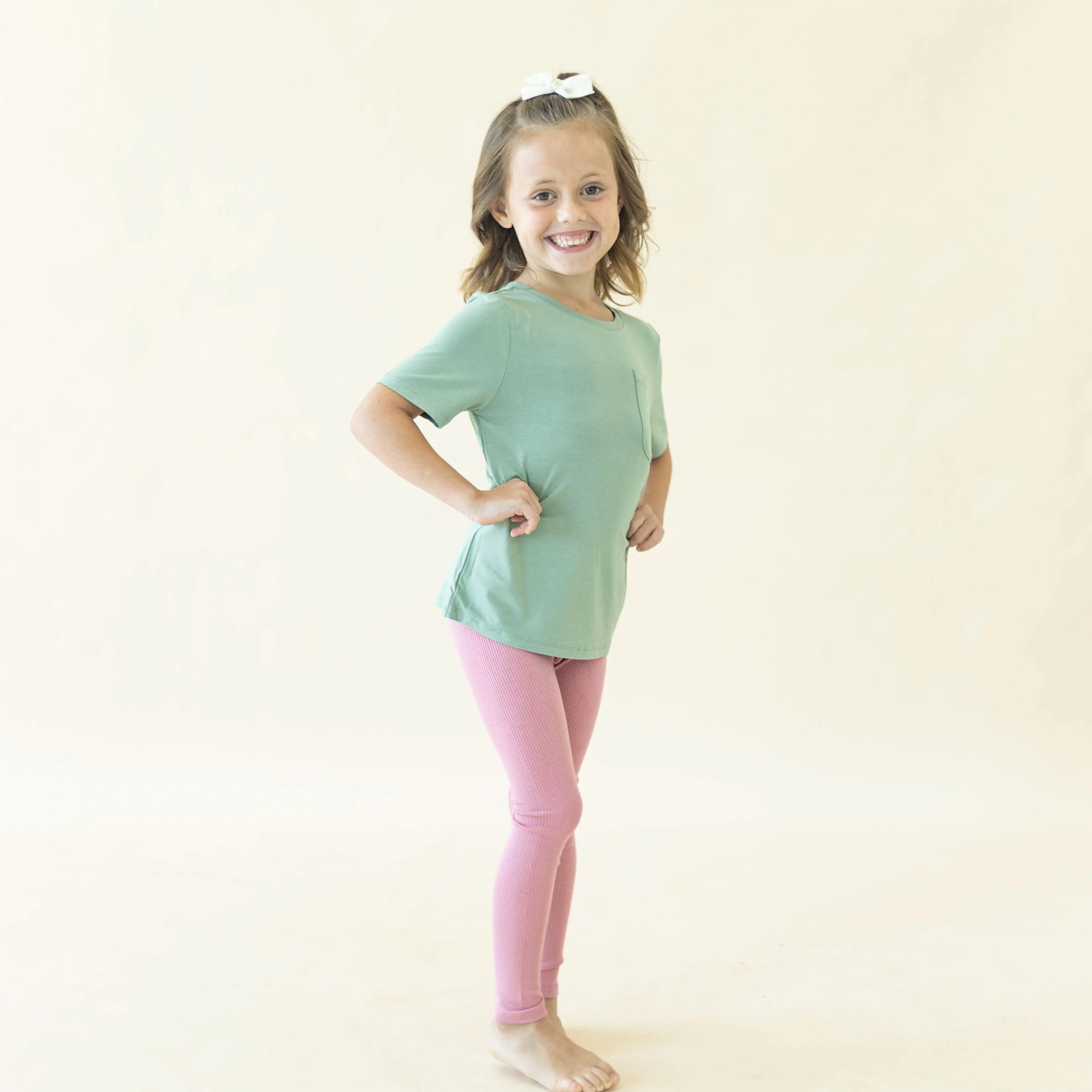 Ribbed Leggings in Apple Blossom - Image 3