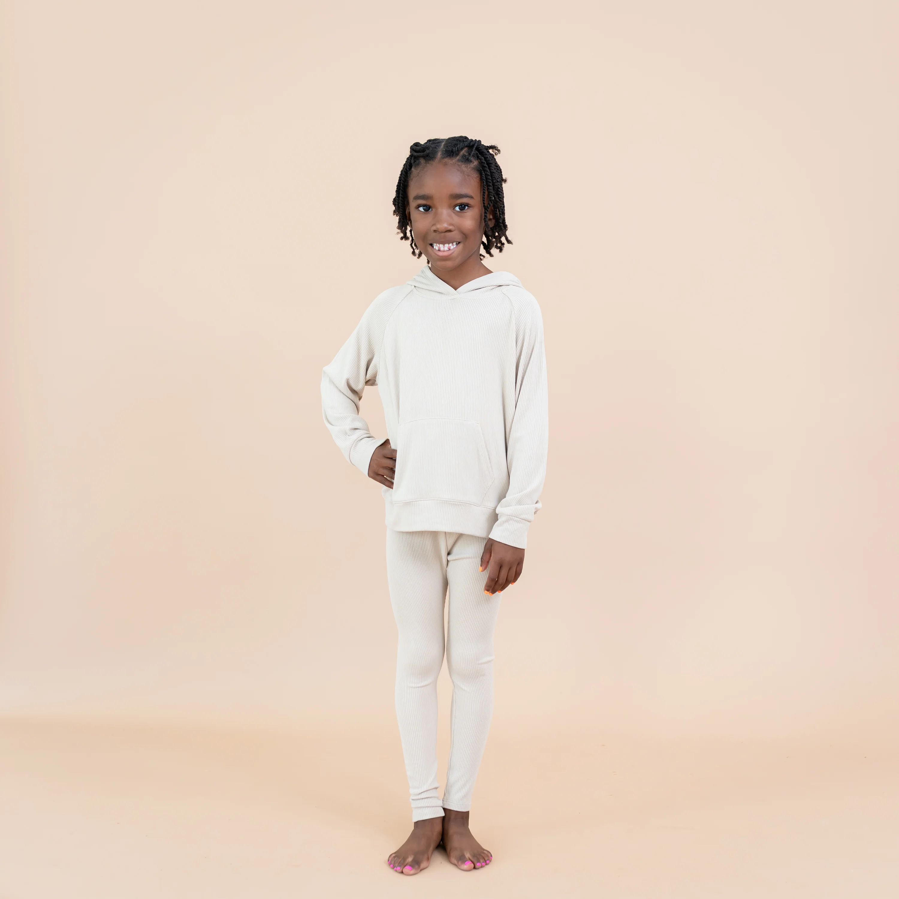 Ribbed Leggings in Bisque - Image 3