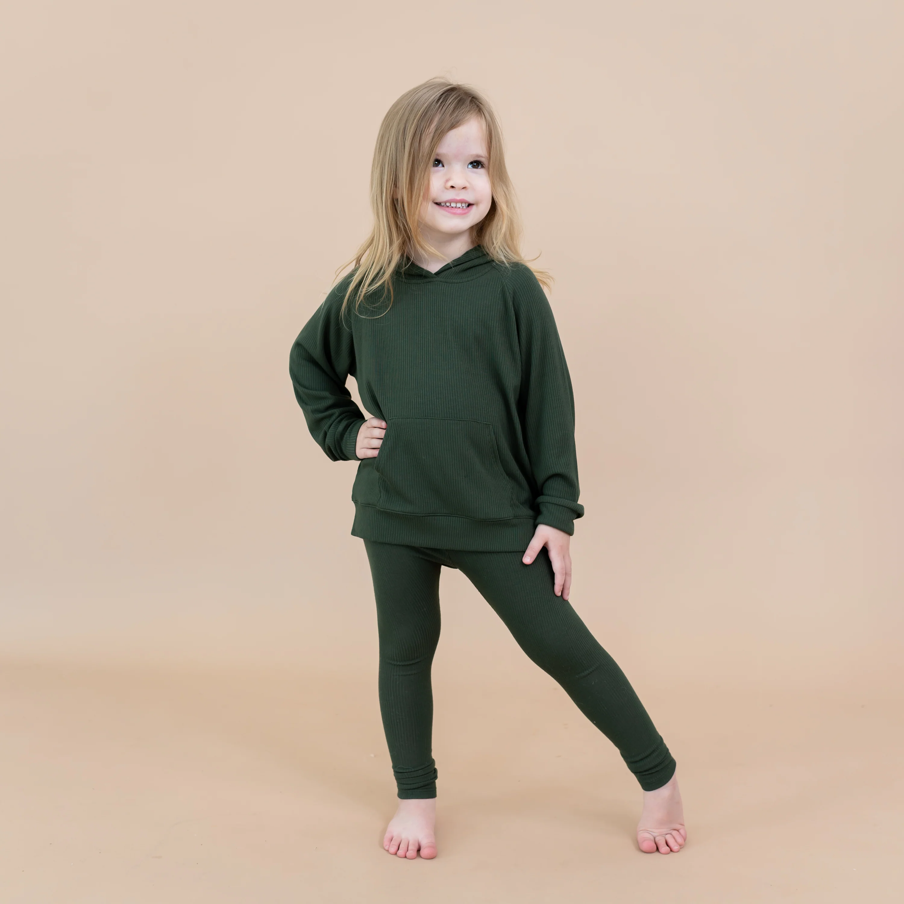 Ribbed Leggings in Fir - Image 3