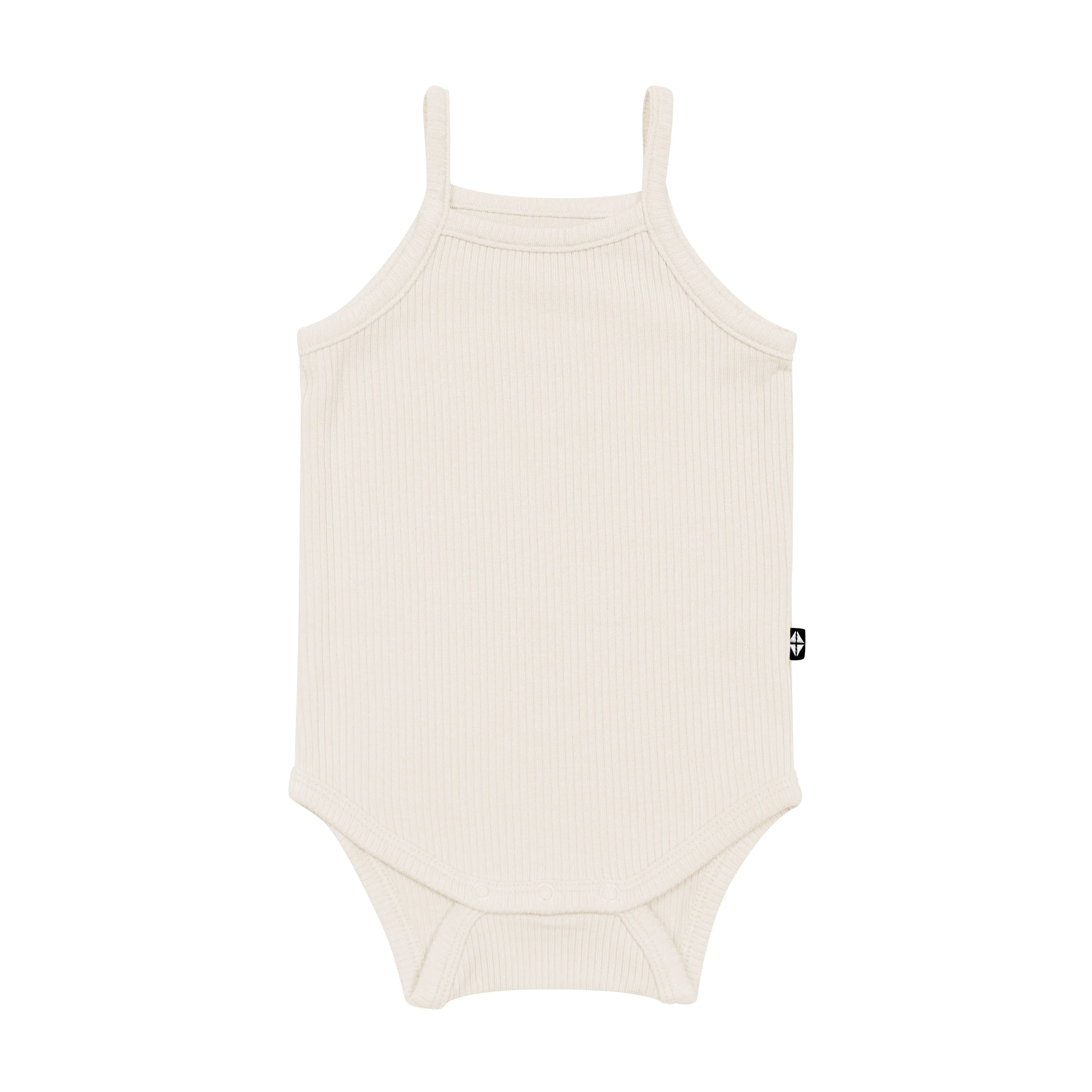 Ribbed Spaghetti Strap Bodysuit in Oat - Image 2