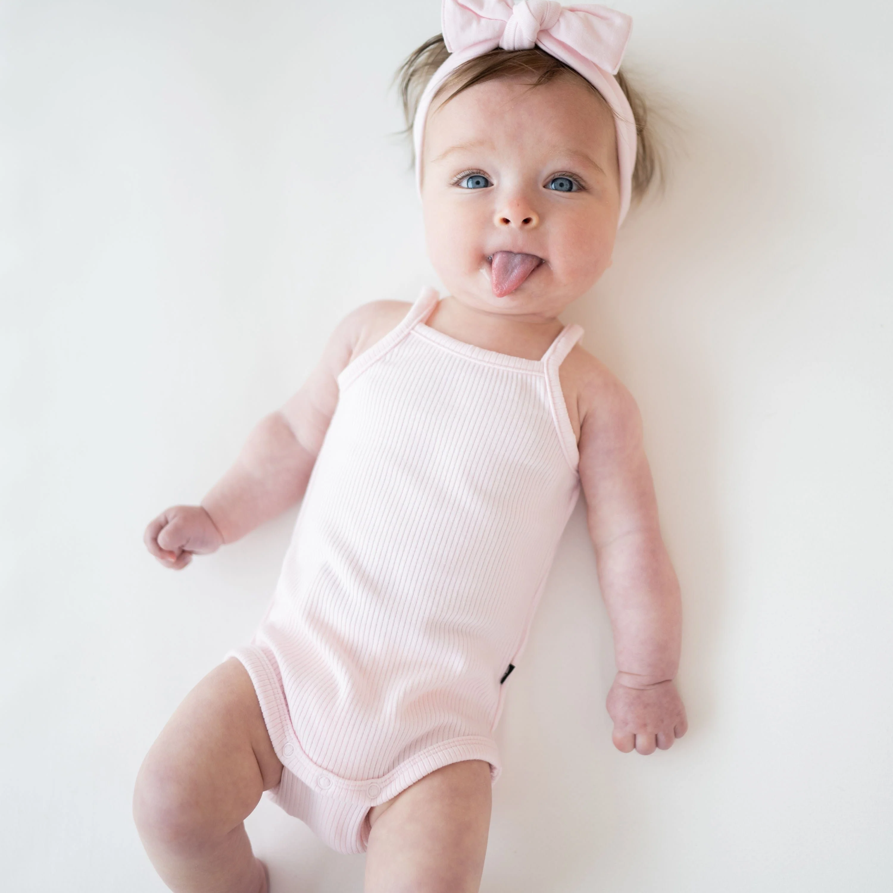Ribbed Spaghetti Strap Bodysuit in Sakura - Image 3