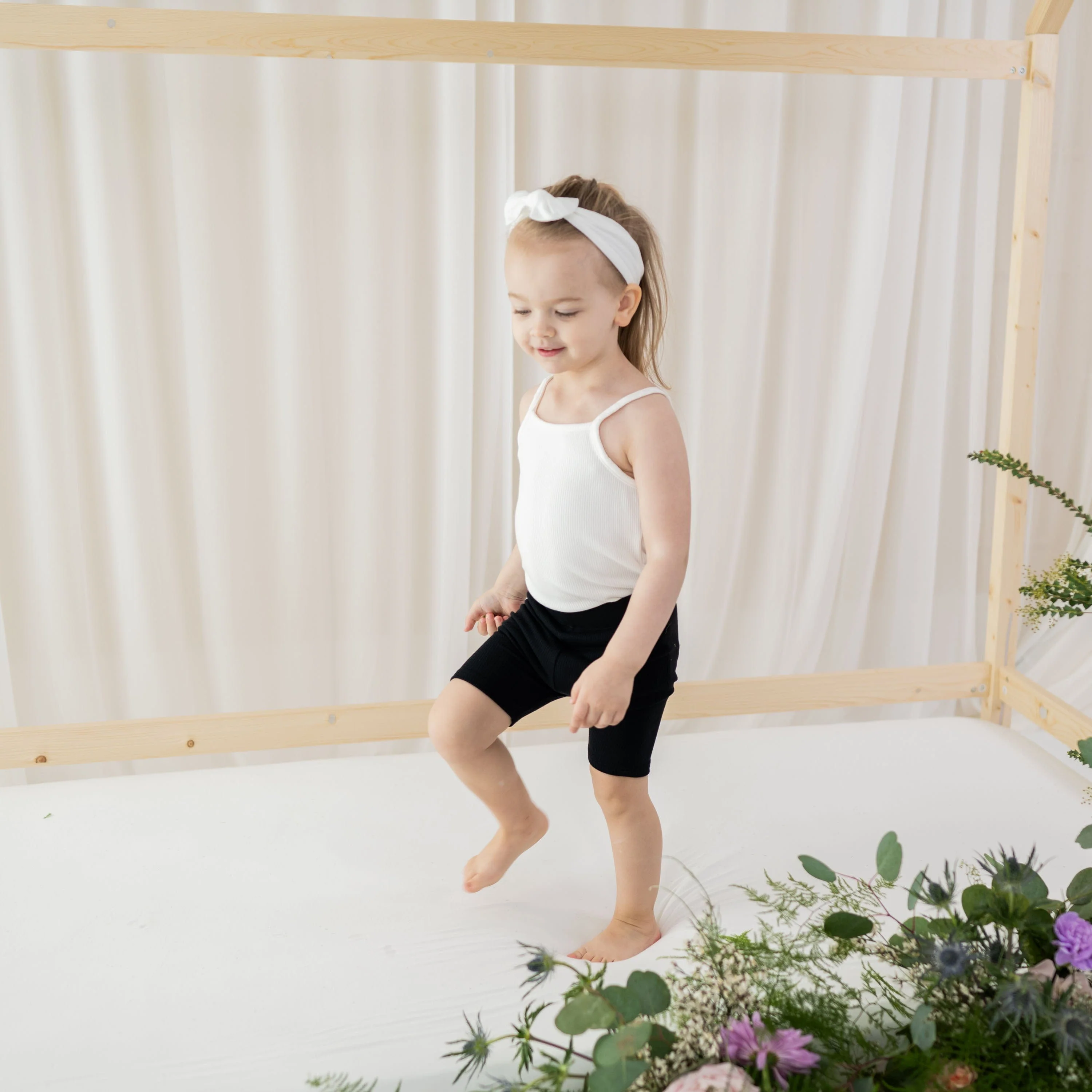Ribbed Toddler Biker Shorts in Midnight - Image 3