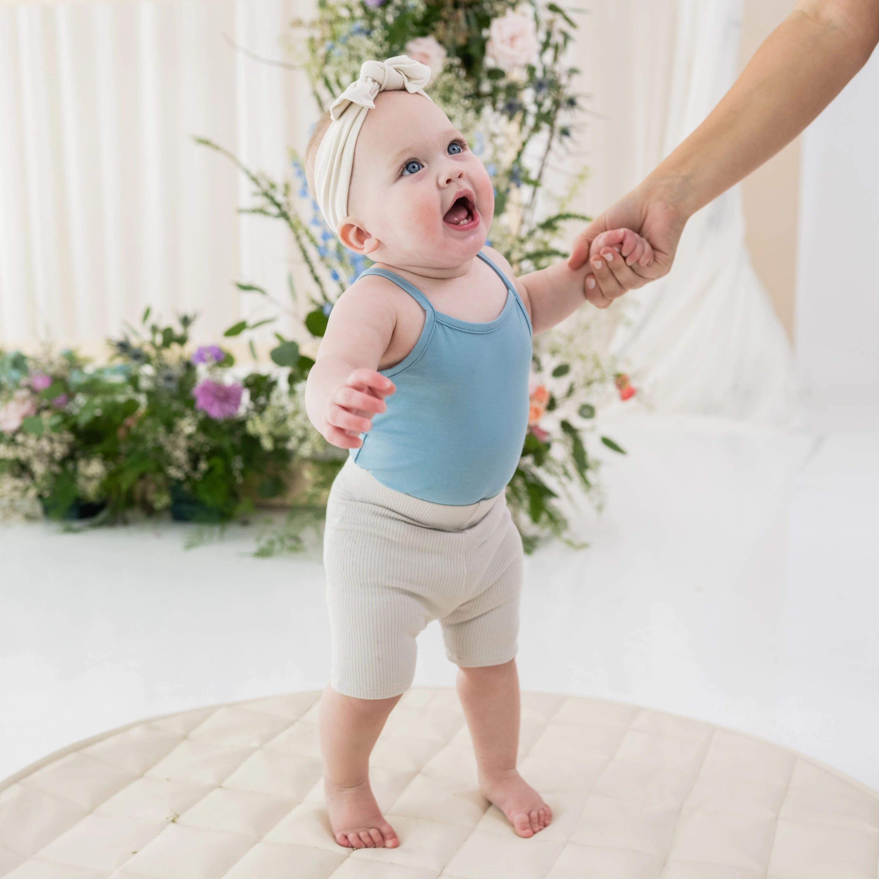 Ribbed Toddler Biker Shorts in Oat - Image 3